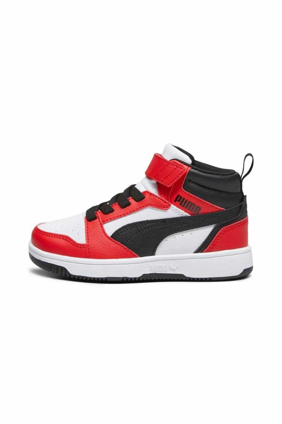 اسنیکر دخترانه و پسرانه بچگانه کفش ورزشی با دستبند قرمز REBOUND V6 MID کودکان پوما Puma