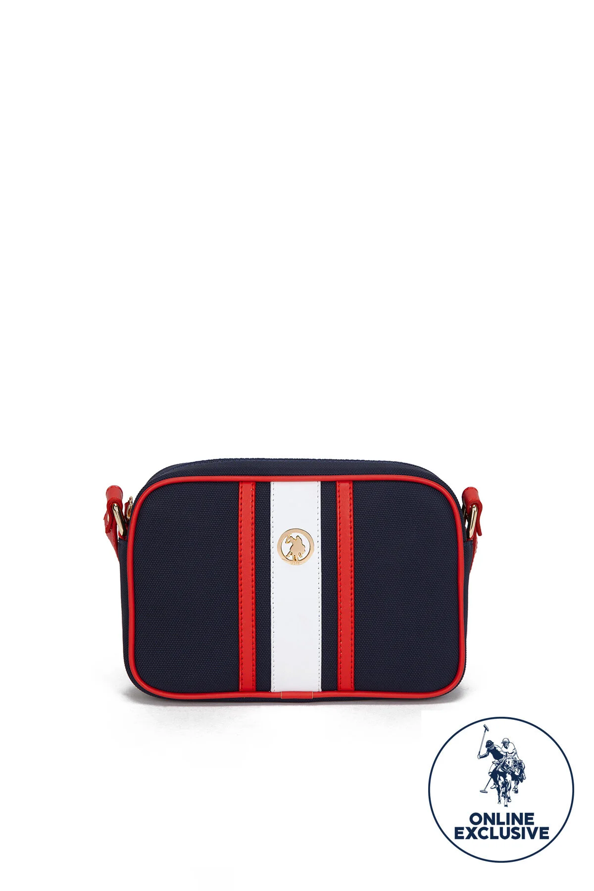 کیف پیام رسان انحصاری زنانه آبی سفید قرمز سرمه ای US8003 U.S. Polo Assn.