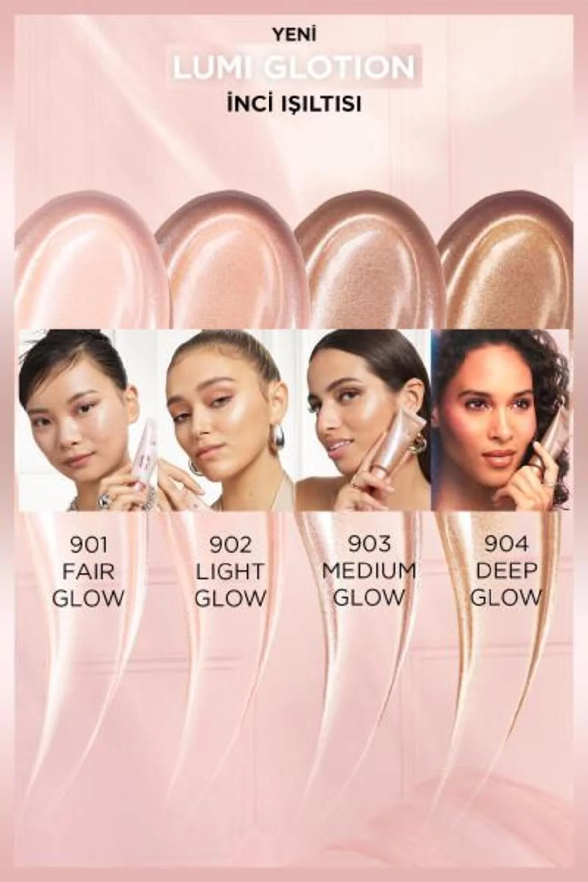پودر رنگی گلوت طبیعی همه کاره لورآل پاریس 903 گلو متوسط لورال پاریس L'Oreal Paris