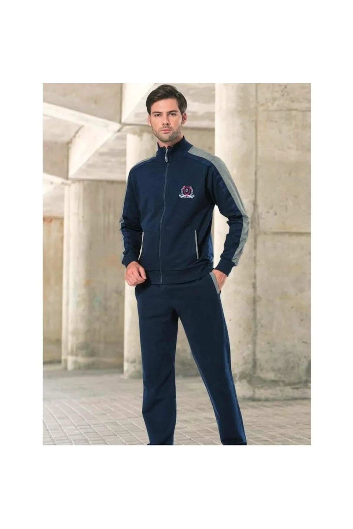 شلوار گرمکن مردانه تیم رضایت از زیپ آبی دریایی مردان R.O.Z.7.0.E.L.4.5.5.T. Pierre Cardin