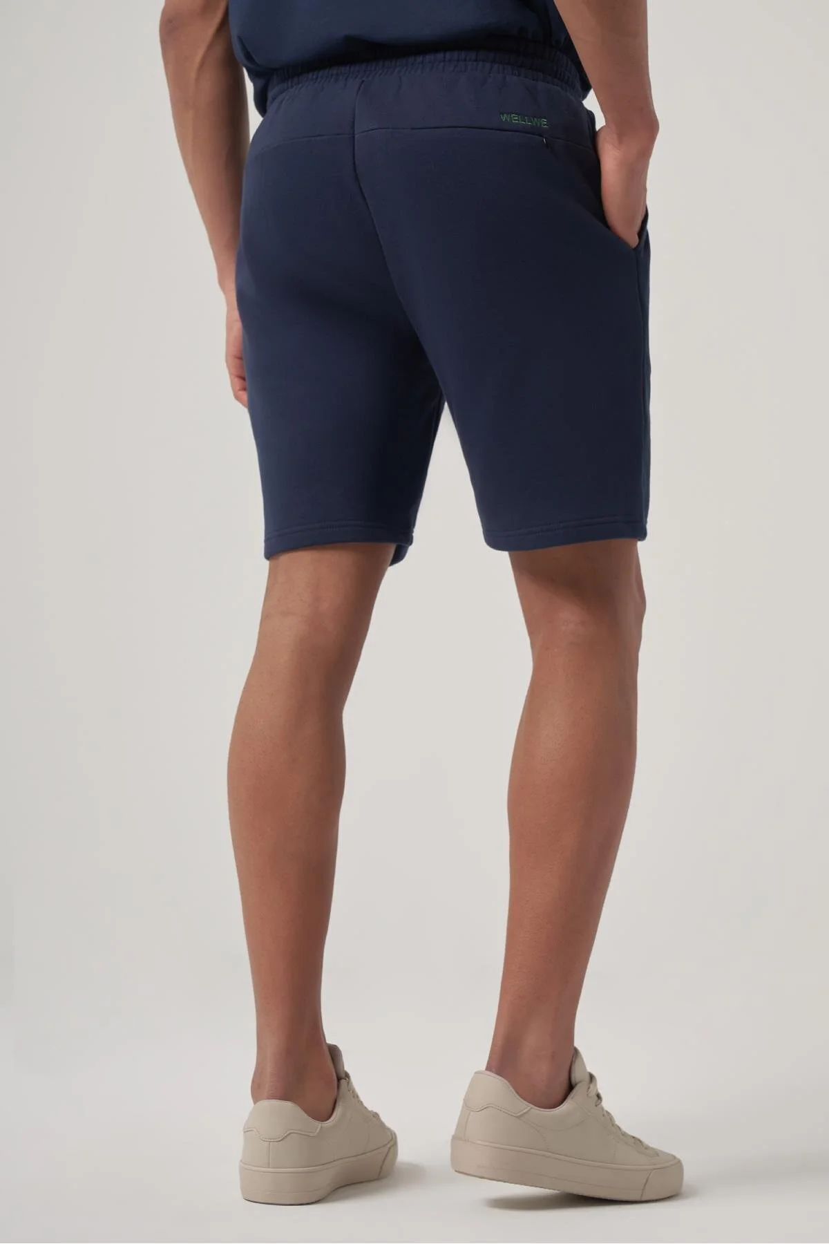 شلوارک و برمودا مردانه شورت های مناسب با گلدوزی آبی THANDE NAVY BLUE wellwe