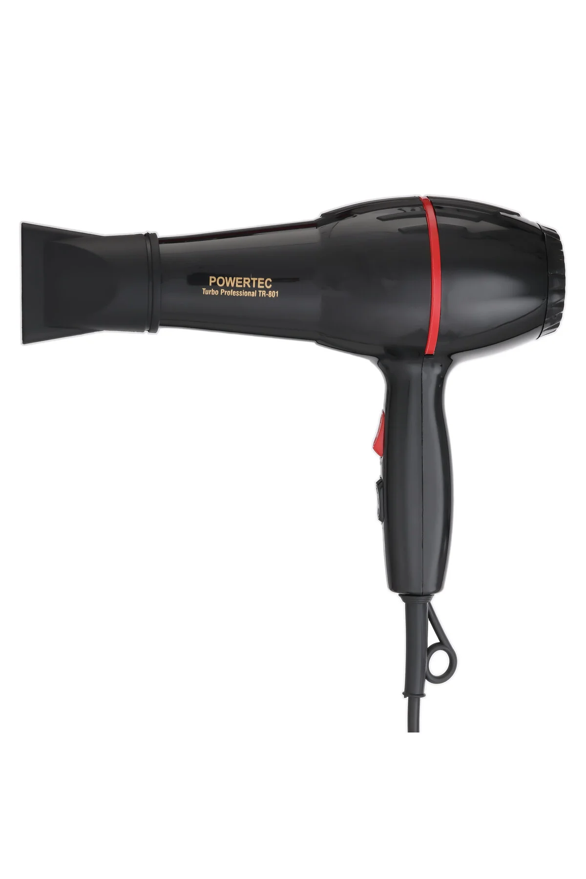 سشوار سیاه برقی Tr 801 خشک کن حرفه ای و دمنده پاورتچ Powertec