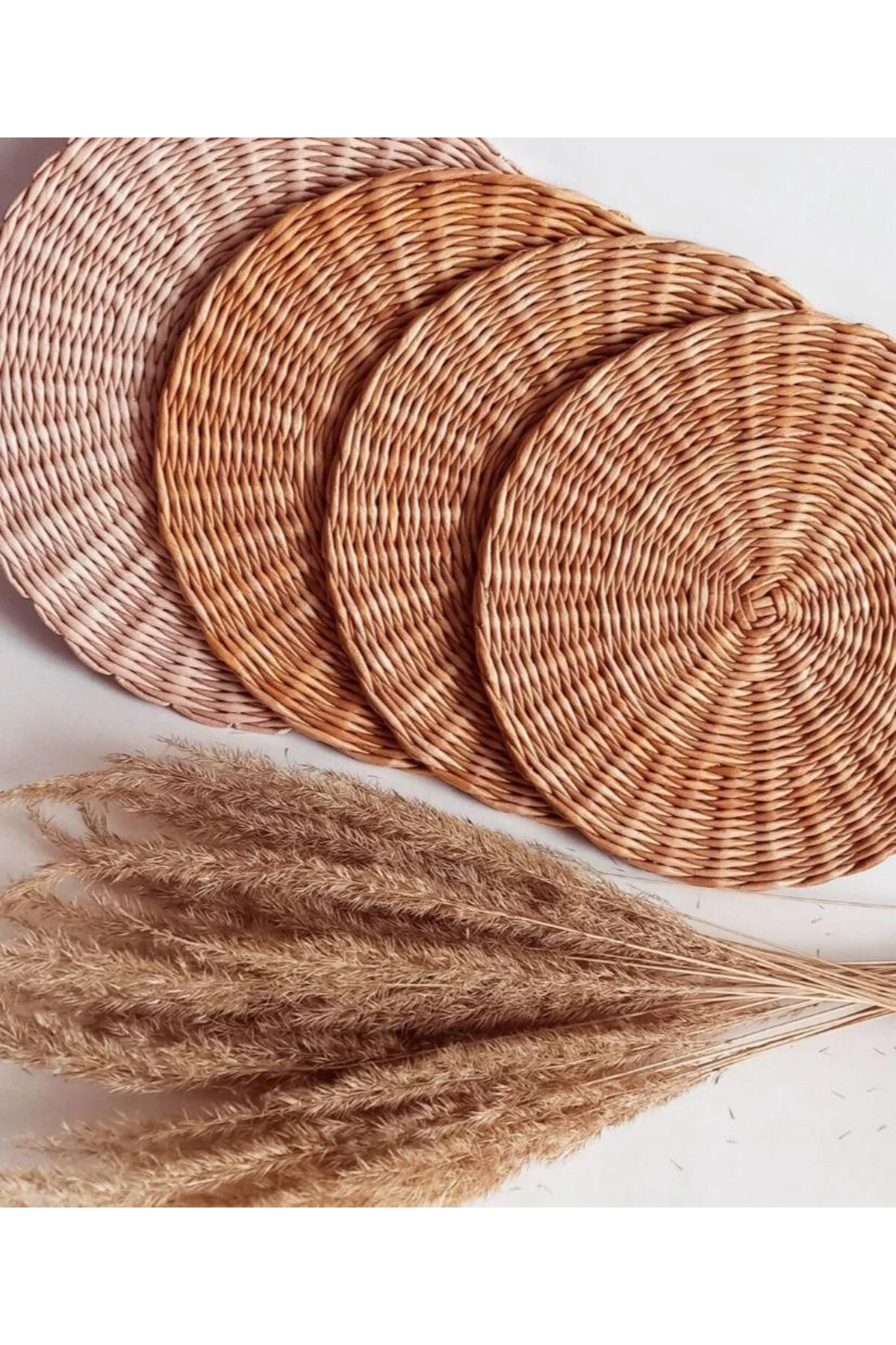 رانر و زیر بشقابی RATTAN SUPLA HAZERAN WAVE BOHEMIAN DECOR 33 سانتی متر VORSİ AKSESUAR