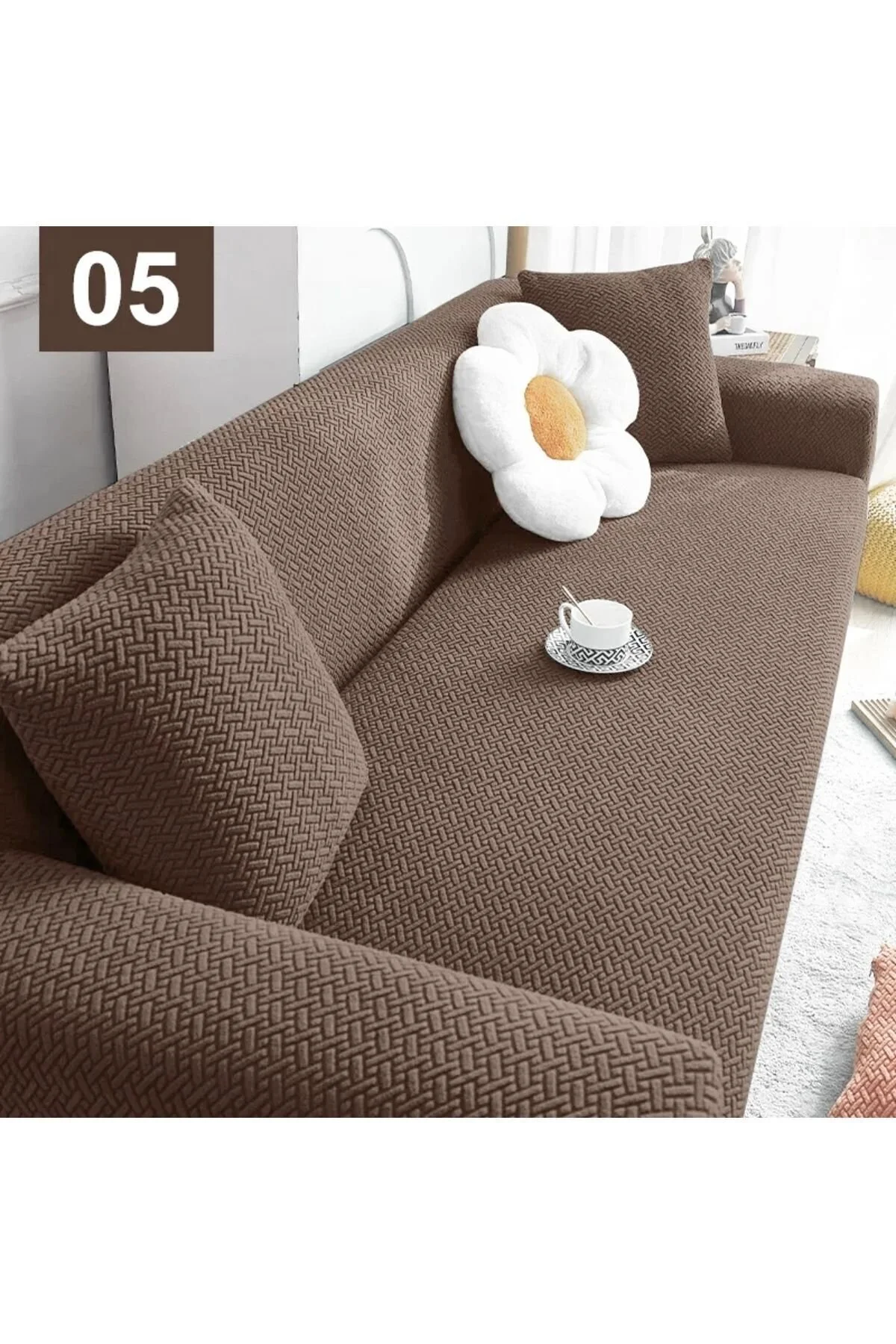 روکش مبل پوشش صندلی 3 PERSON JACQUARD خسته شسته شده با کیفیت بالا 1PC ÖZMAKAN