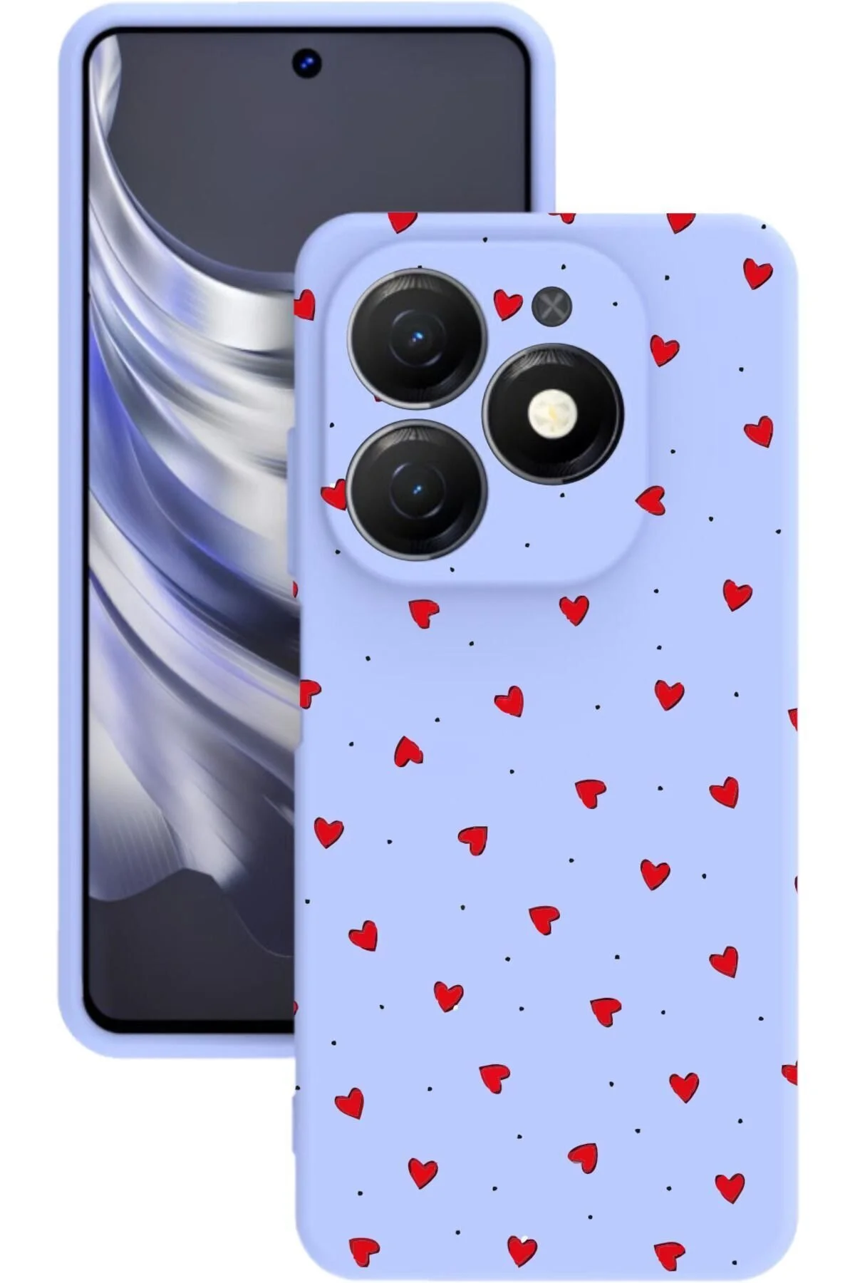 کاور و قاب سیلیکونی کاملاً سازگار با دوربین INFINIX SMART 8 PRO محافظت شده طرح دار یاسی رنگ Snacase