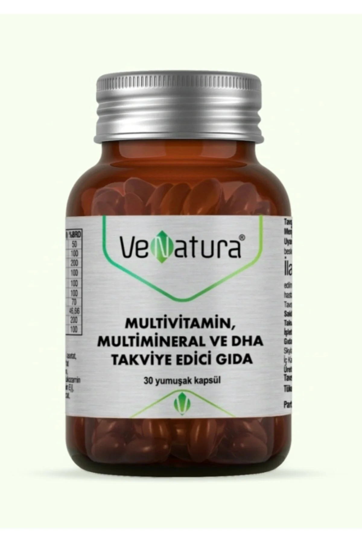 میان وعده سالم کپسول مولتی ویتامین مواد معدنی و DHA 30 Venatura