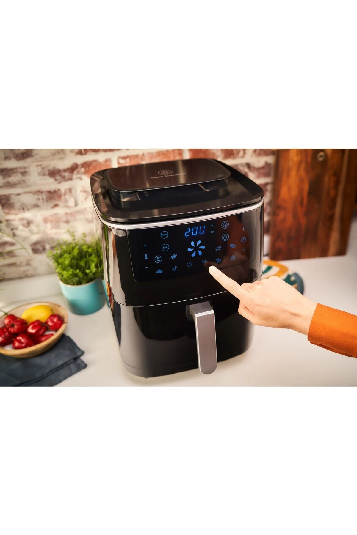 سرخ کن کردنی و کبابی آسان بخارپز + بدون روغن کردن هوا با ظرفیت 5 لیتر اورجینال TEFAL
