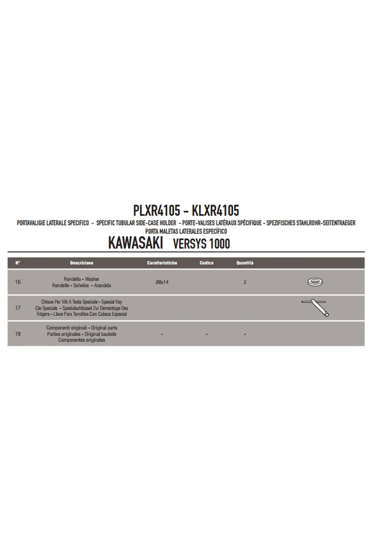 کیف موتورسیکلت PLXR4105 KAWASAK VERSYS 1000 12 14 حامل کیسه جانبی Givi