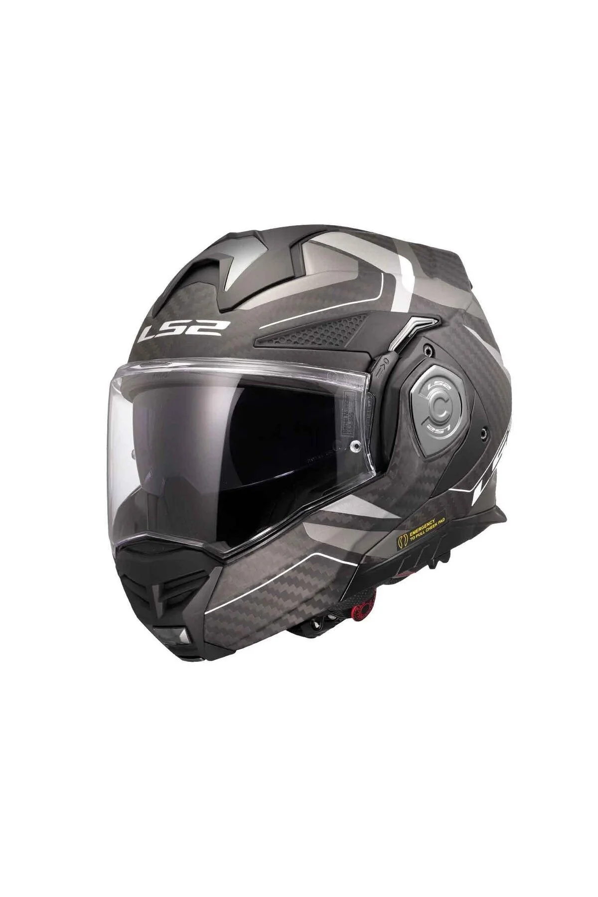 کلاه کاسکت موتورسیکلت سفید ADVANT X CARBON HORIZON JAW ایمنی باز LS2