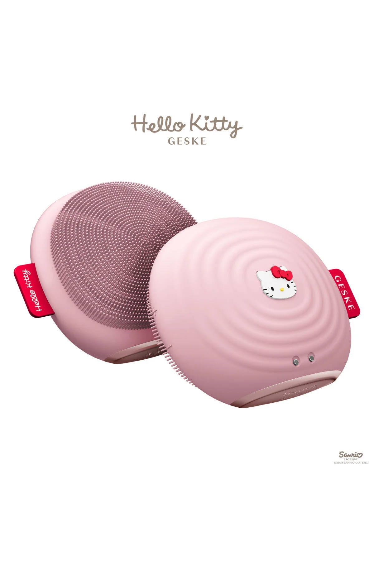 دستگاه شستشوی صورت صورتی Hello Kitty ارتعاش و ماساژ کتبی برس ترمو صوتی  geske