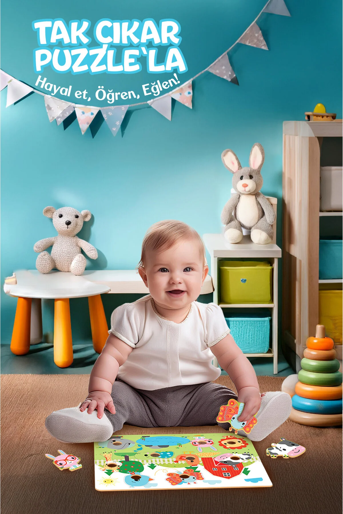 اسباب بازی های نوزاد و فعالیتی حیوانات را از پازل آموزشی 2 حذف کنید Fisher Price