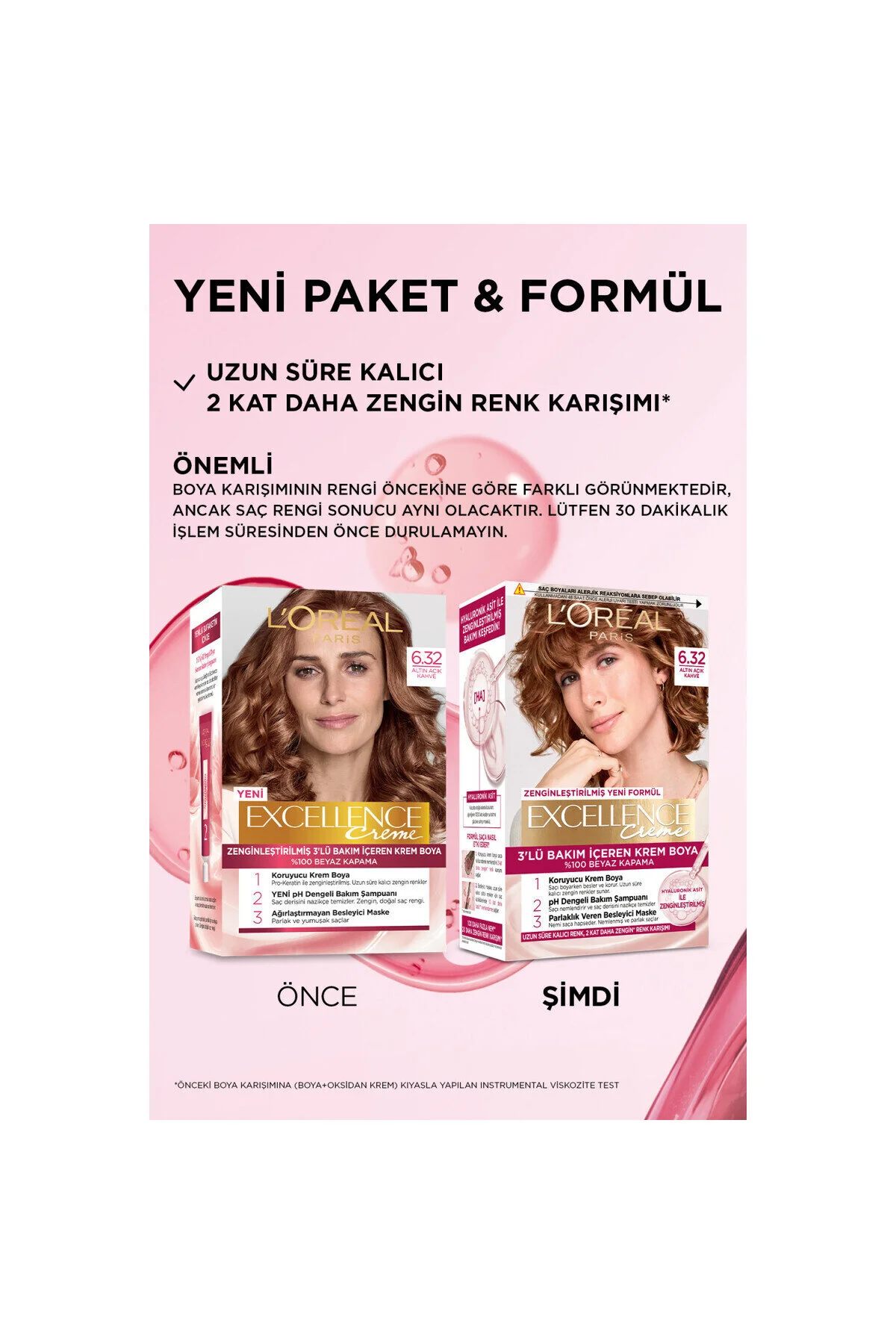 L'Oreal Paris رنگ مو کرم 100% پوشش موهای سفید Excellence رنگ قهوه ای طلایی روشن شماره 6.32