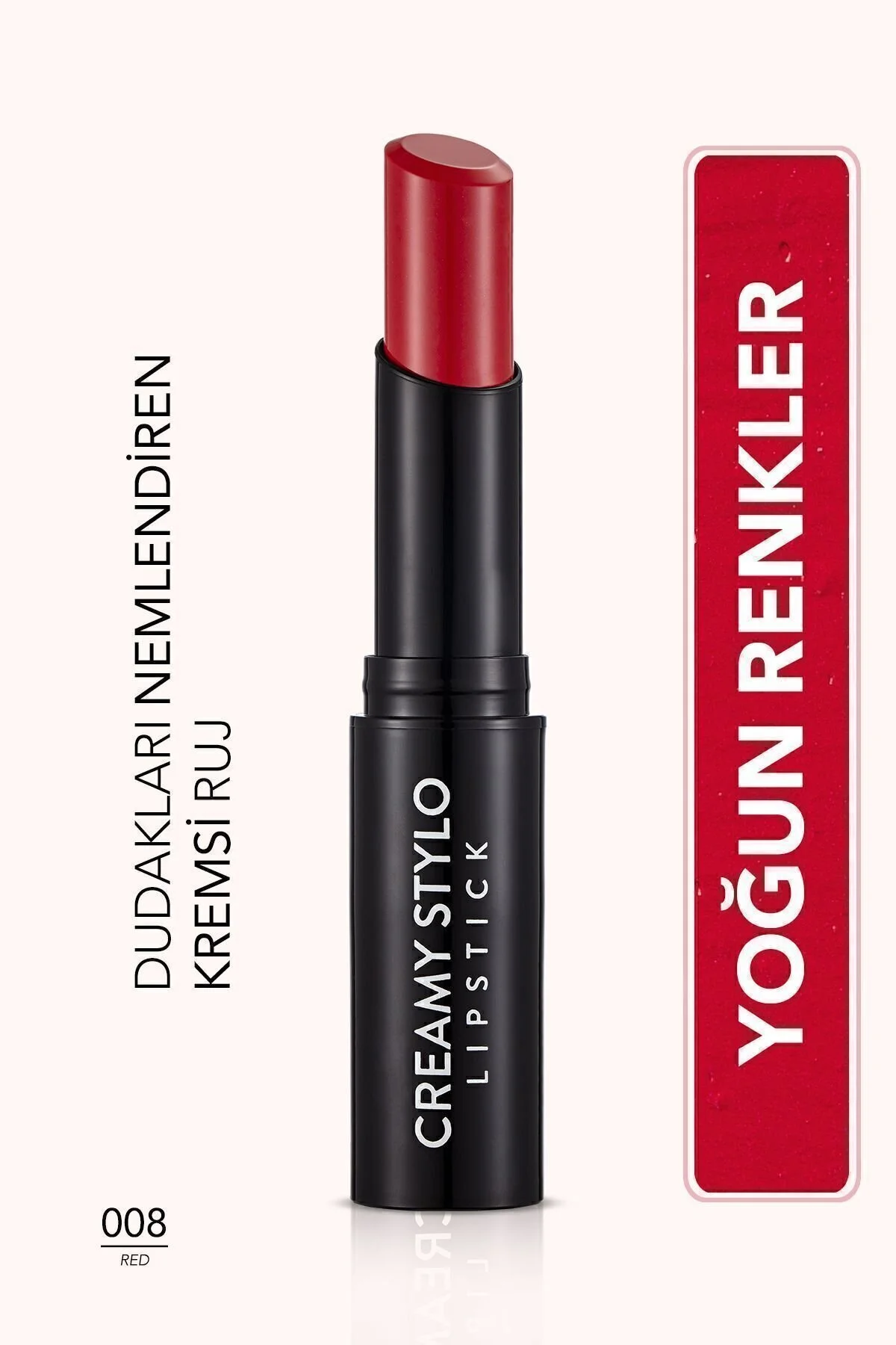Flormar رژ لب نیمه روشن استیک رژ لب کرمی قرمز 008