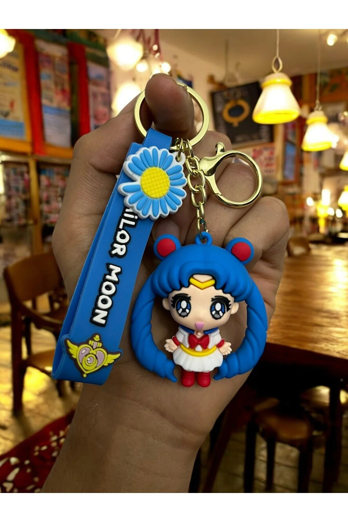 جلیقه کلید لوازم جانبی کیف و جاکلیدی سیلیکونی انیمه 3 بعدی لوکس مول سایز بزرگ SAILOR MOON GLANZEND