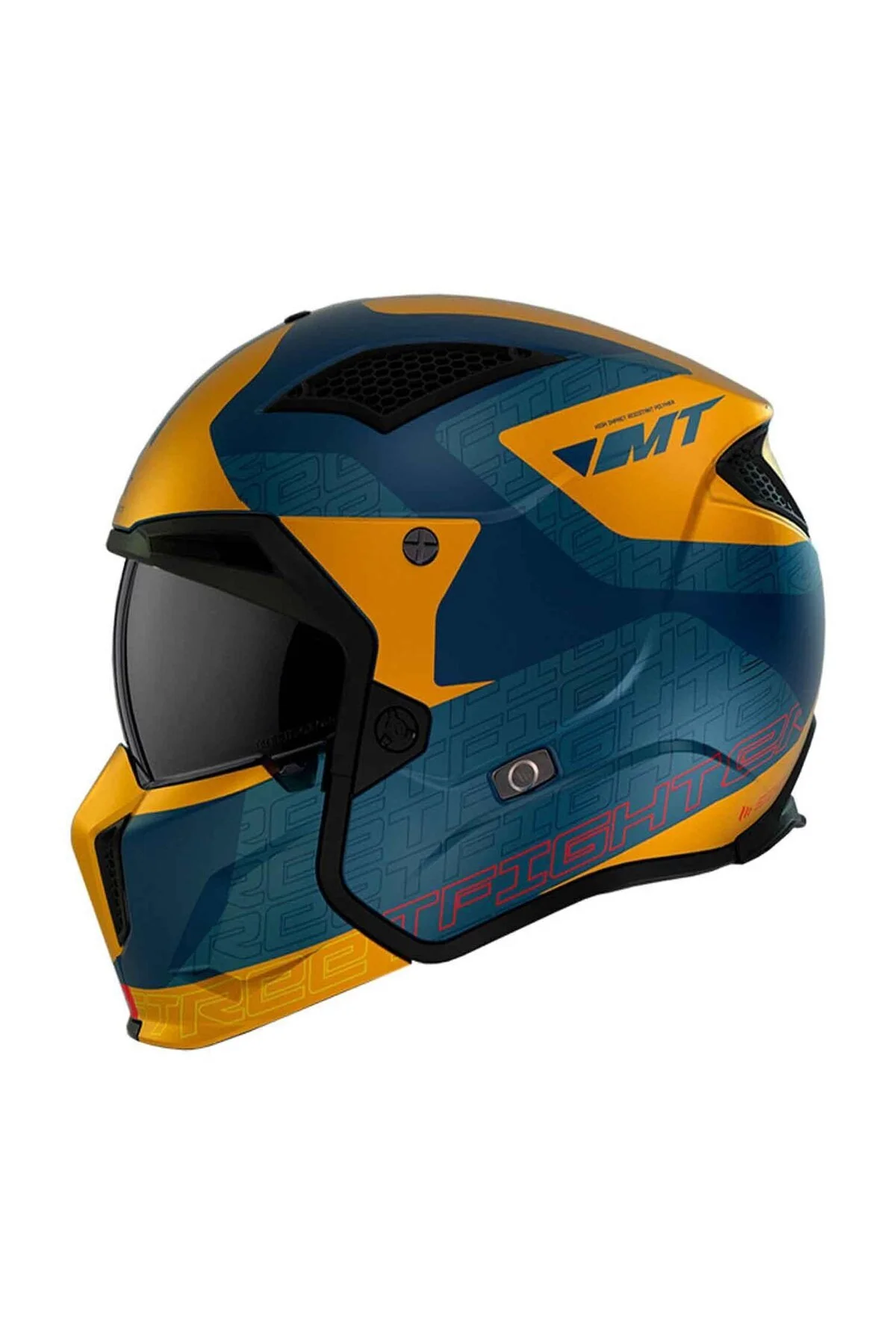 کلاه کاسکت موتورسیکلت سفید STREETFIGHTER SV TOTEM C3 JAW ایمنی را باز می کند MT