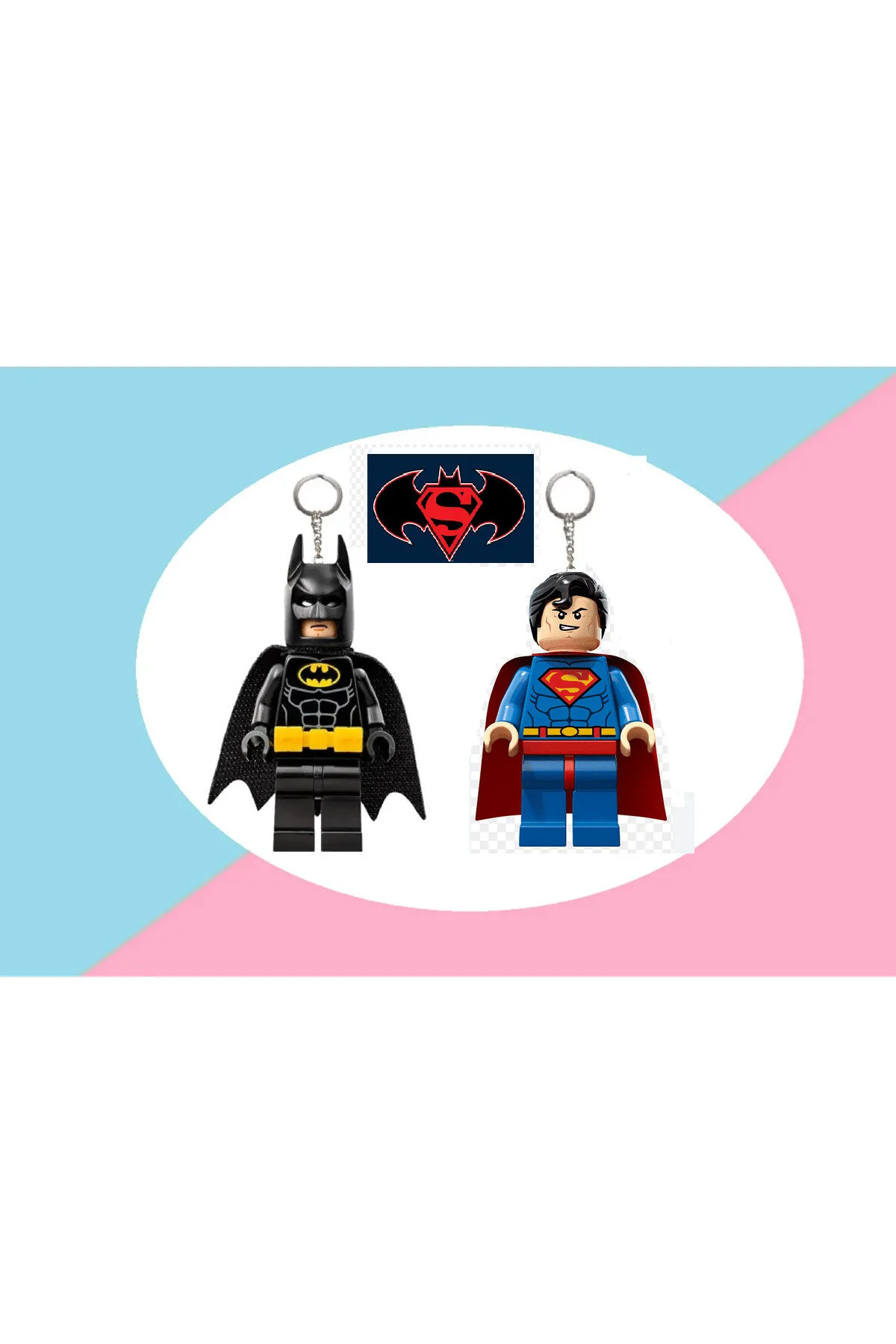 لگو و اسباب بازی های ساخت محور جاکلیدی 2 تکه مینی فیگور زیور کیف مدرسه سری BATMAN S.MAN از ترکیه marimari
