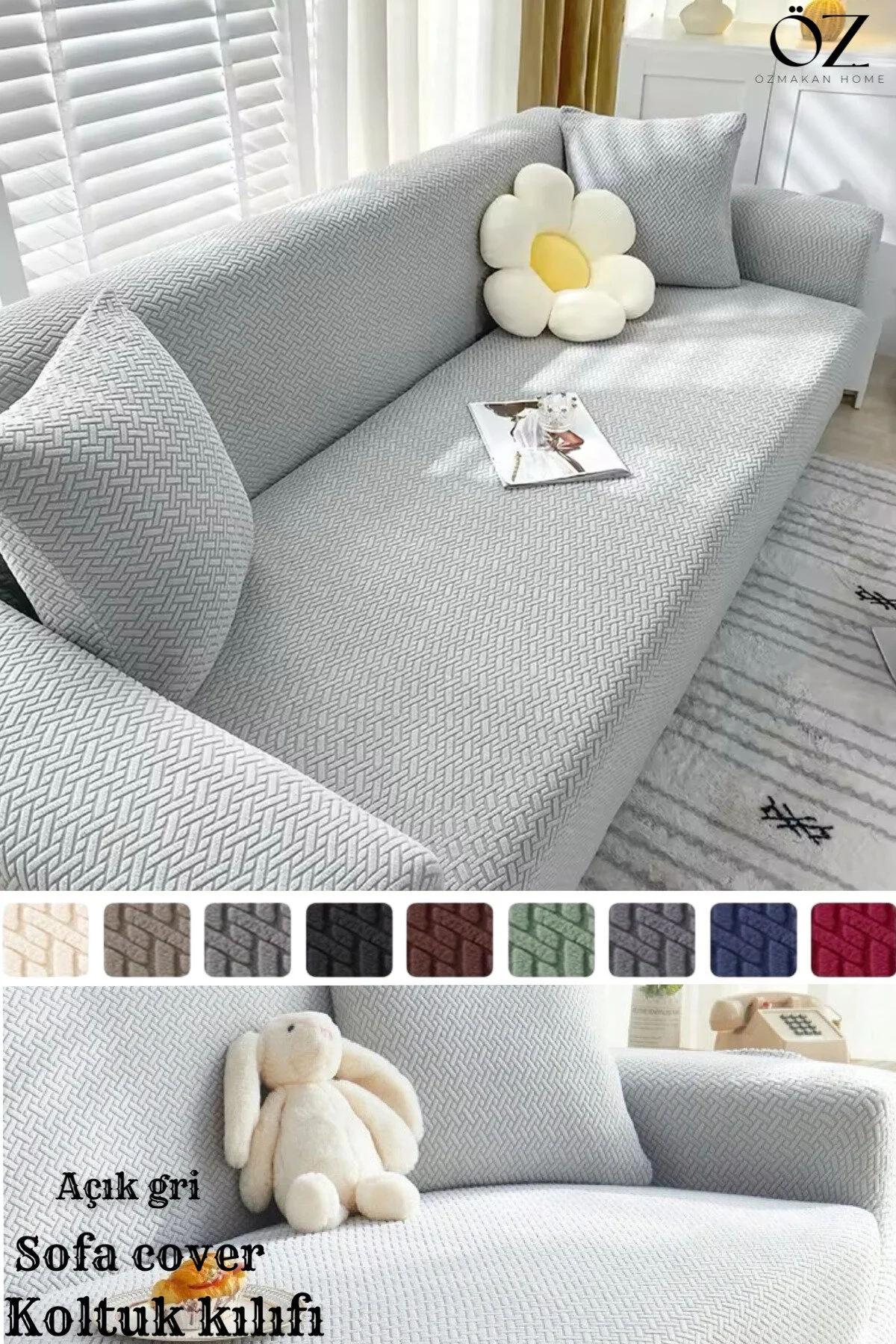 روکش مبل پوشش صندلی 3 PERSON JACQUARD خسته شسته شده با کیفیت بالا 1PC ÖZMAKAN