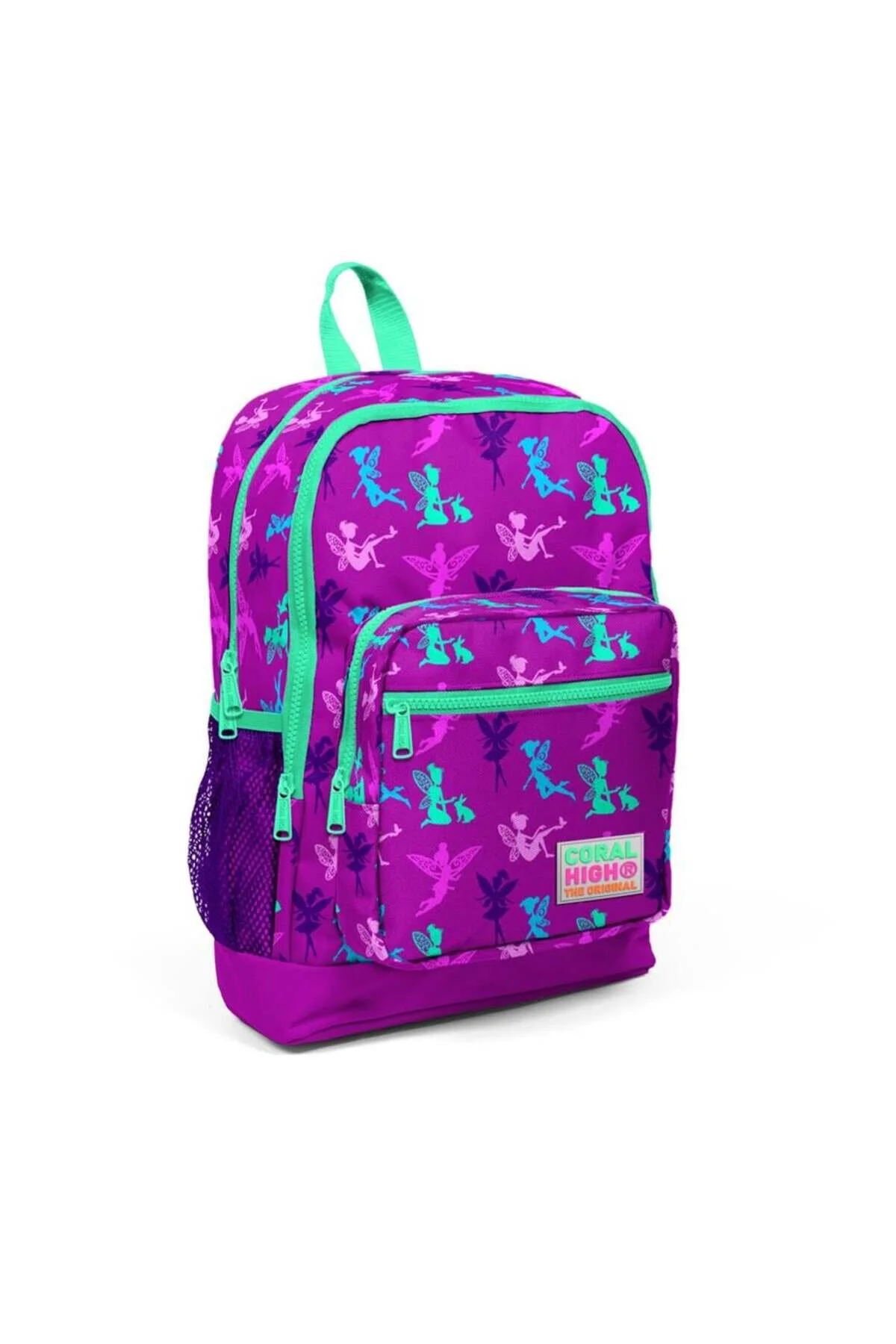کیف مدرسه کوله پشتی چهار اتاقه طرح دار پری بچه ها Coral High