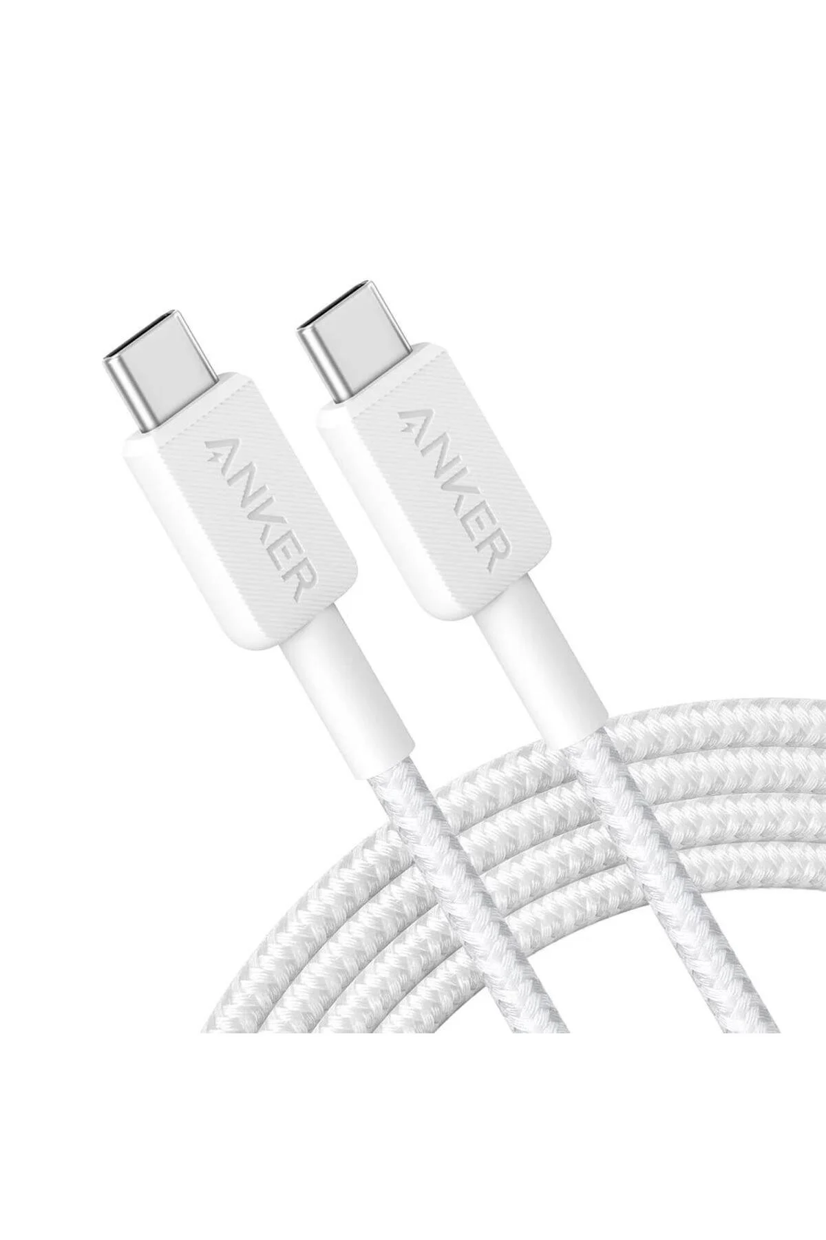 شارژر 322 POWERLINE USB C به کابل بافته 3FT 0.9M 60W IF WHITE A81F5 Anker