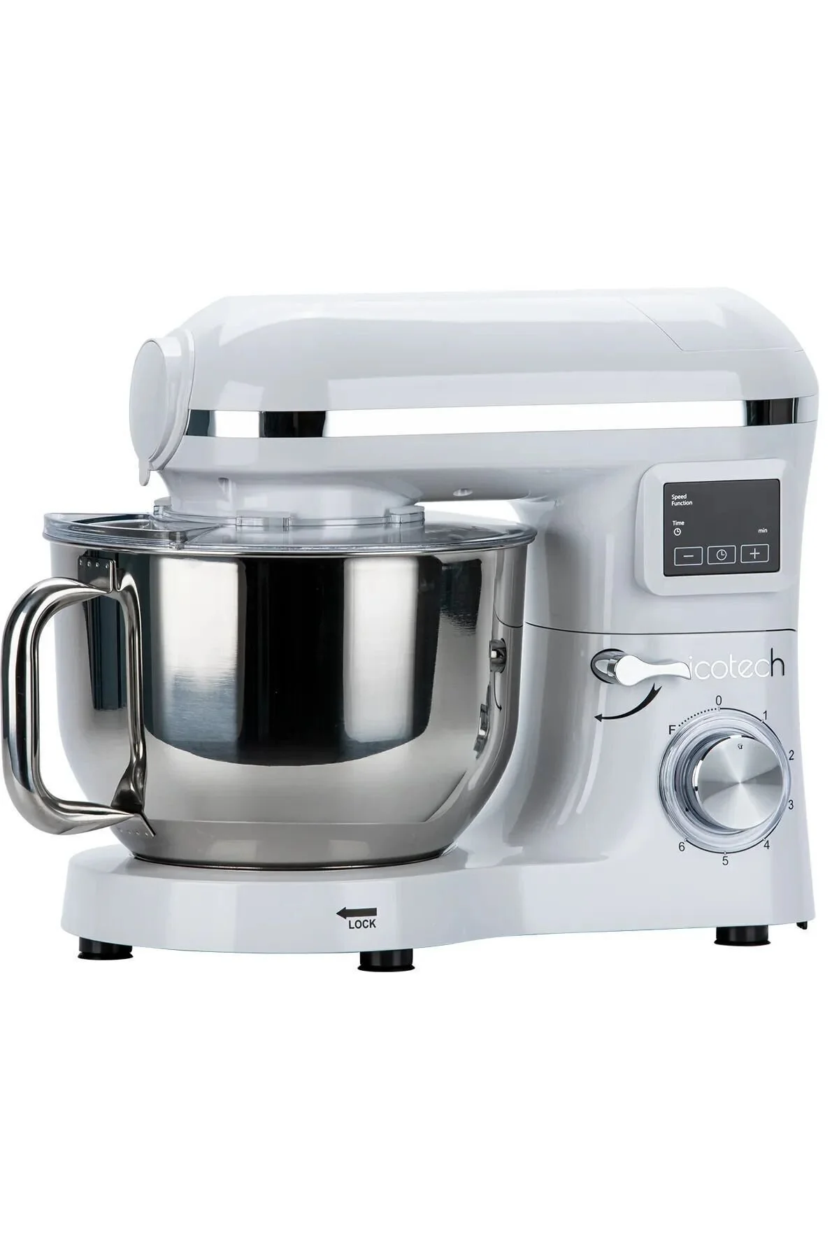 میکسر و ست SM50 سفید 2000W 6.5 لیتری صفحه نمایش خمیر ضخیم کننده مخلوط کن پایه آشپز آشپزخانه اورجینال icotech