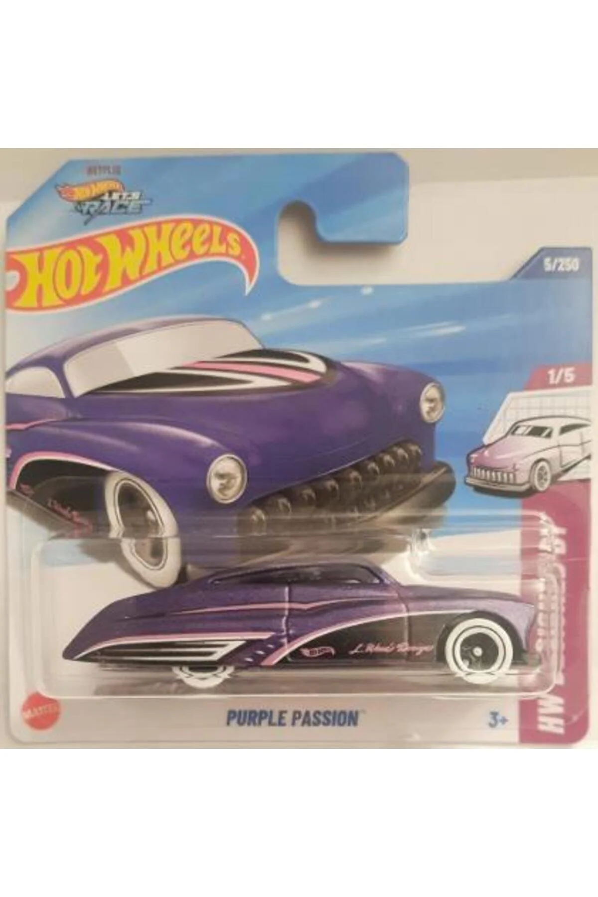 ماشین اسباب بازی چرخ دستی های تکی PURPLE PASSION HYW63 طراحی شده توسط از ترکیه HOT WHEELS