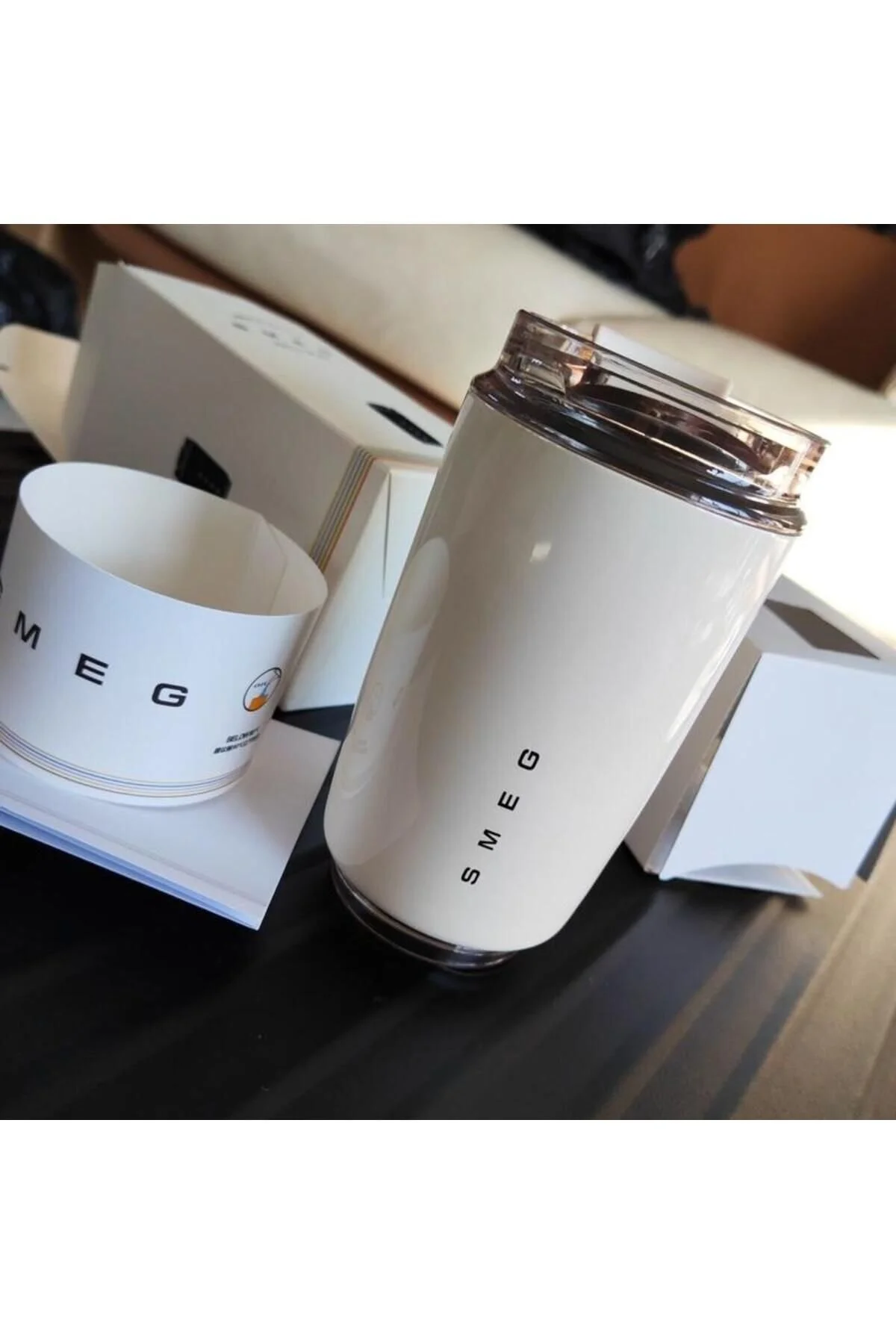 فلاسک قمقمه سفید آب ورزشی فنجان SMEG قهوه داغ استیل شیشه ای حرارتی اورجینال teknotrust