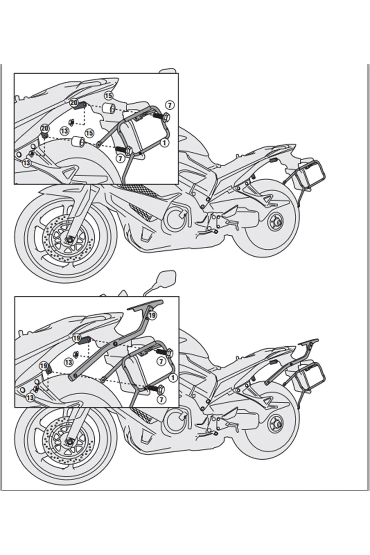 کیف موتورسیکلت باکس پشت موتور سیکلت Klx1104 Honda Vfr 800X Crossrunner 11 14 ماشین کیسه جانبی Kappa