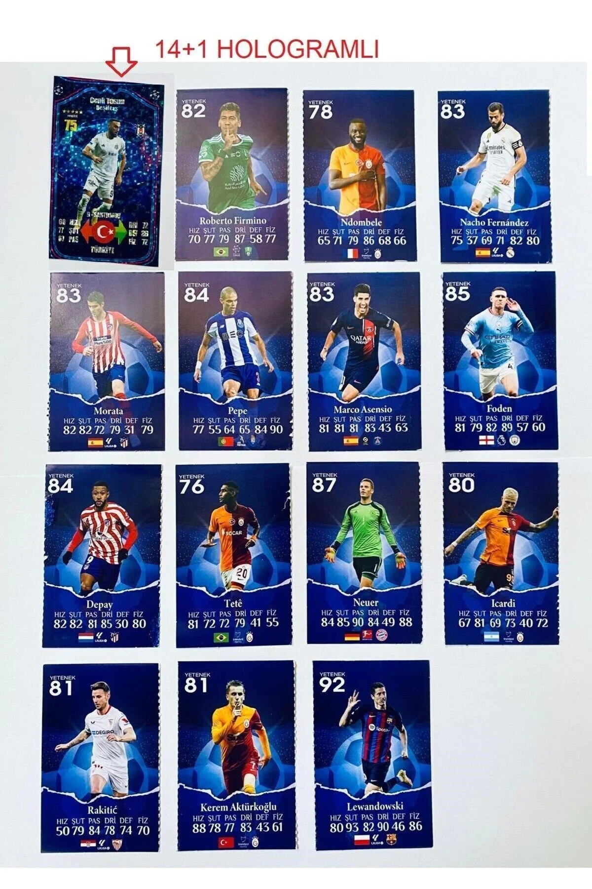 اسباب بازی های فیگور دیگر LEARNING TOYS HOLOGRAM PREMIUM FOOTBALL ATHLETE 24PCS WORLD STARS PLAYING CARD SUPER SPECIAL S paraply