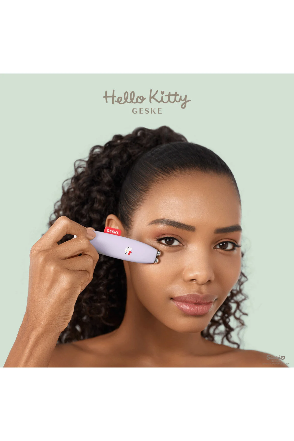 ماساژور صورت بنفش Hello Kitty Vibrating Micro Current Pen Smart قلم آسانسور ریز geske