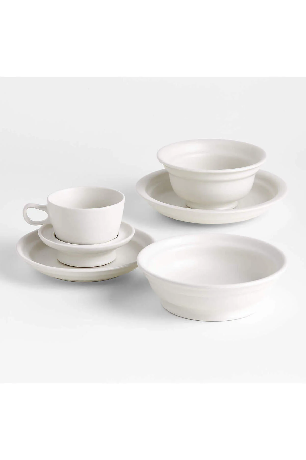 سرویس غذاخوری سفید کرت اند بررل Jamesware 5 مجموعه شام ​​قطعه طراحی ظروف ظریف و همه کاره Crate &amp; Barrel Crate &amp; Barrel