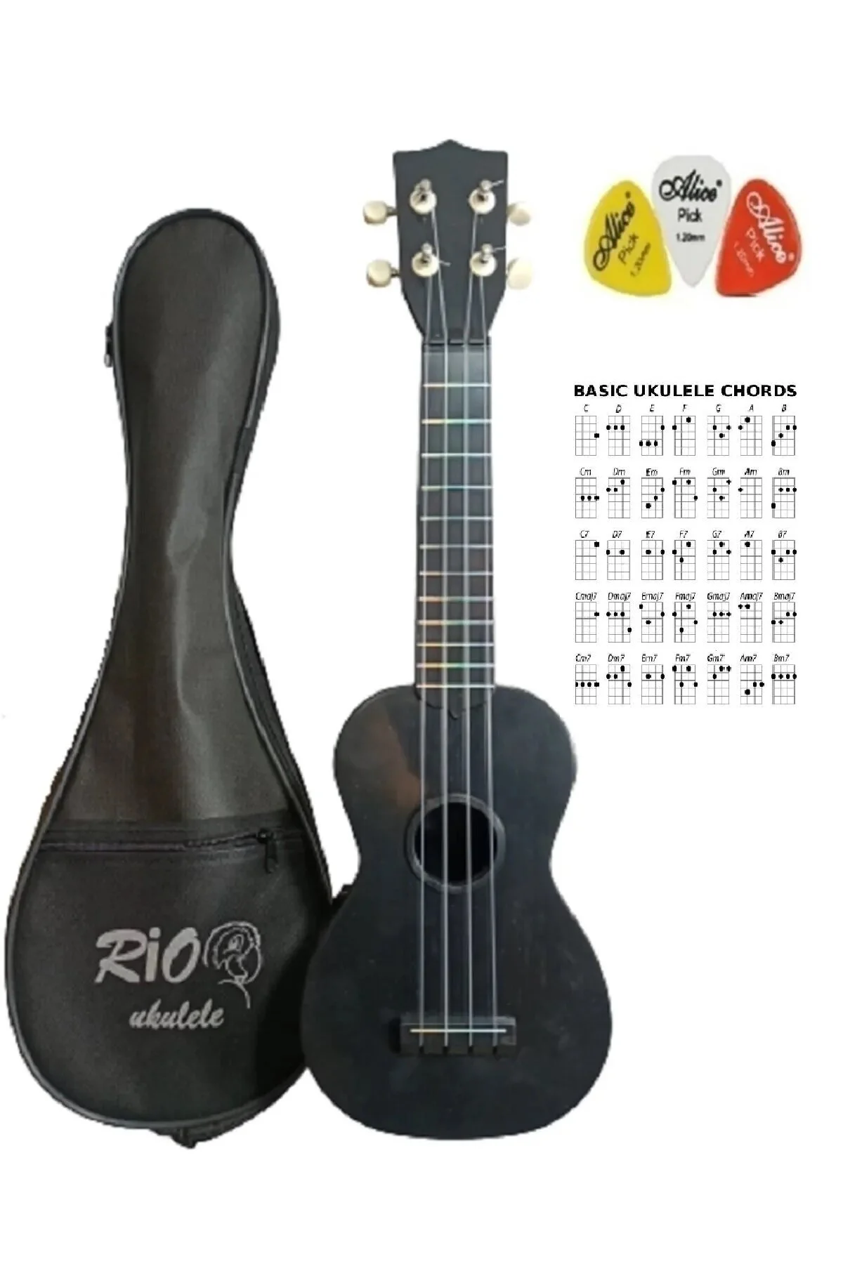 اوکلله COMPOSITE SOPRANO مشکی UKULELE CASE PENA 54 سانتی متر Rio