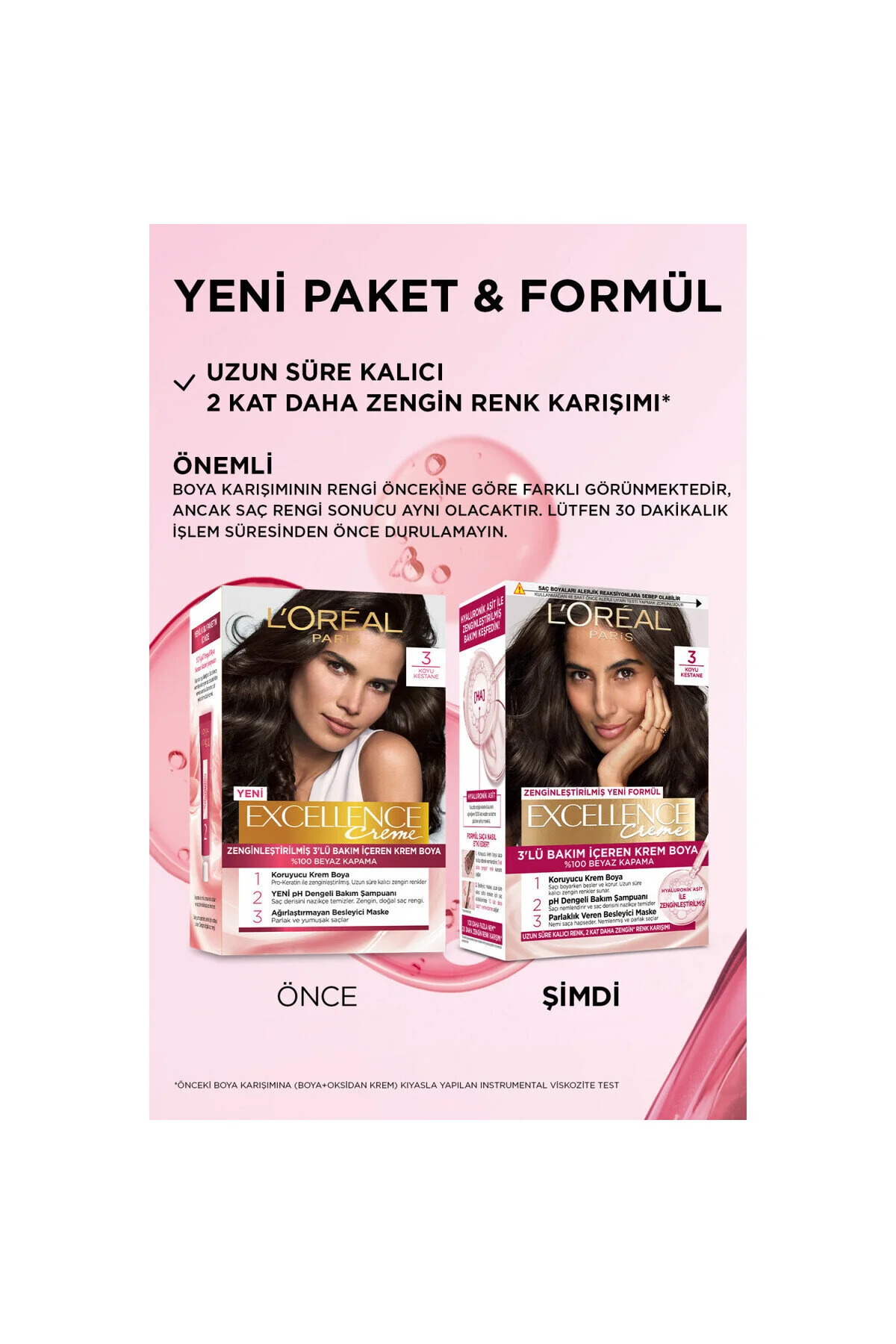 L'Oreal Paris رنگ مو کرم 100% پوشش موهای سفید Excellence رنگ شاه بلوطی تیره شماره 3