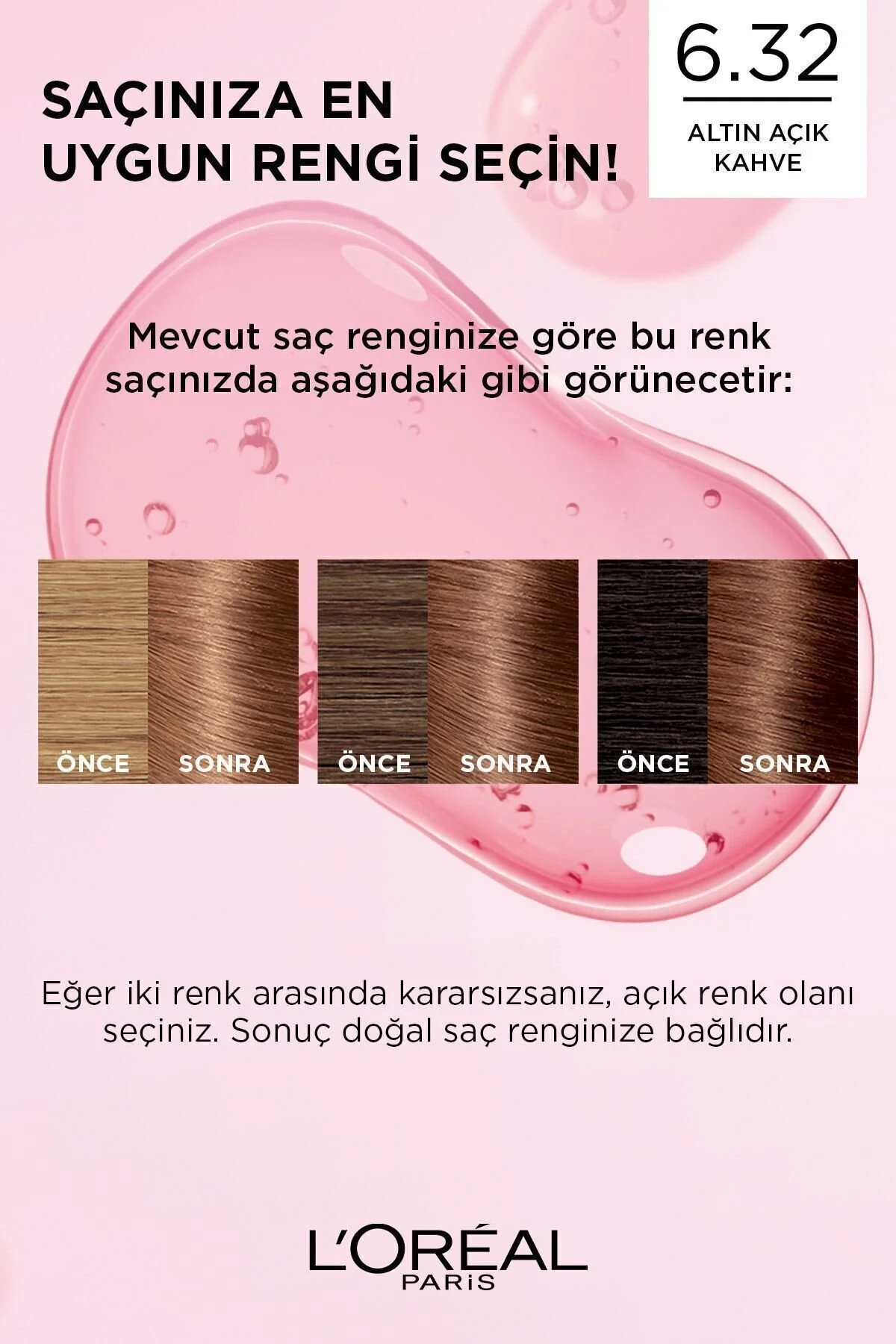 L'Oreal Paris رنگ مو کرم 100% پوشش موهای سفید Excellence رنگ قهوه ای طلایی روشن شماره 6.32