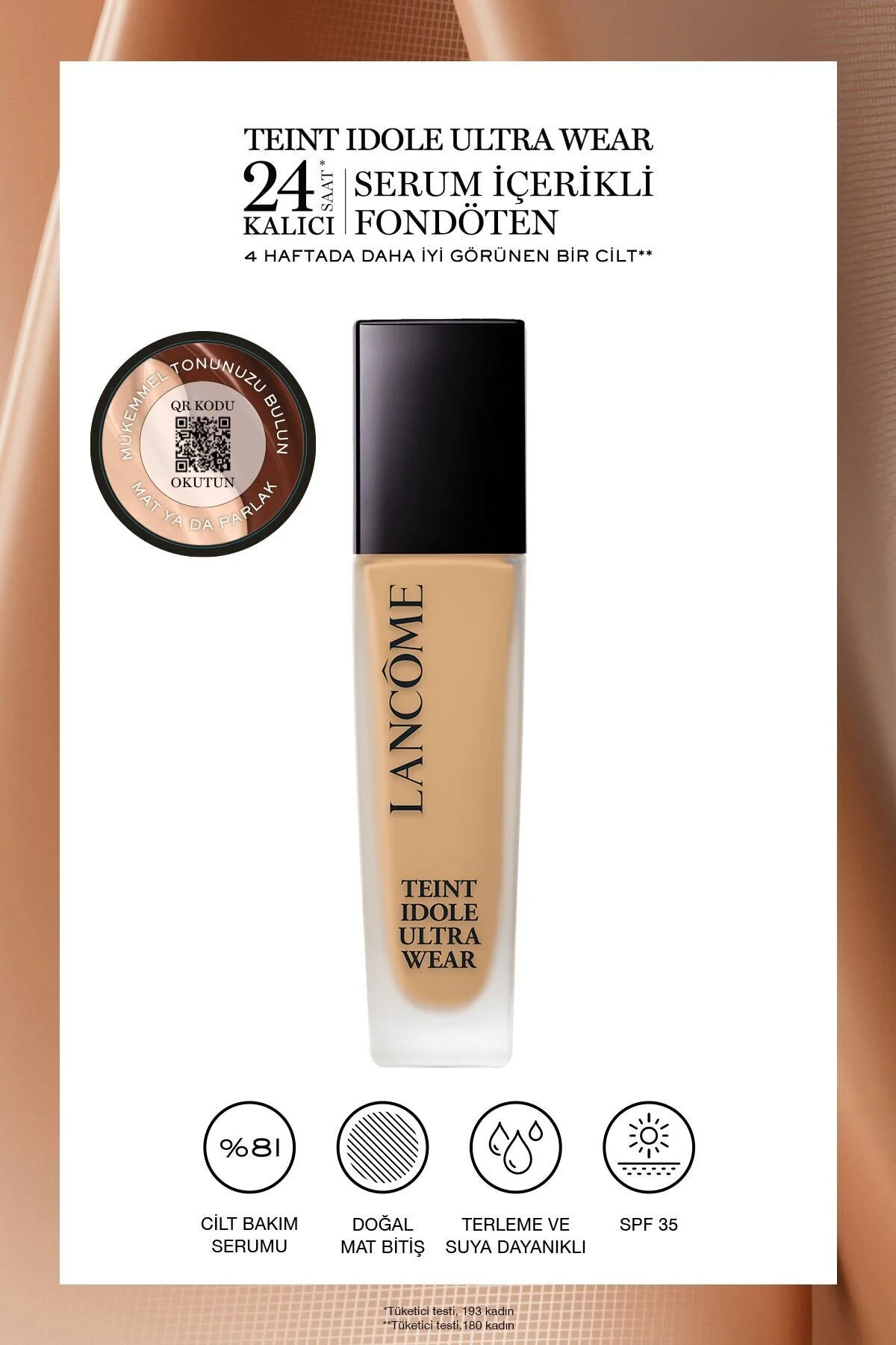 کرم پودر TEINT ISOLE ULTRA WEAR 24 ساعت بنیاد دائمی 400W 361427379266060 Lancome