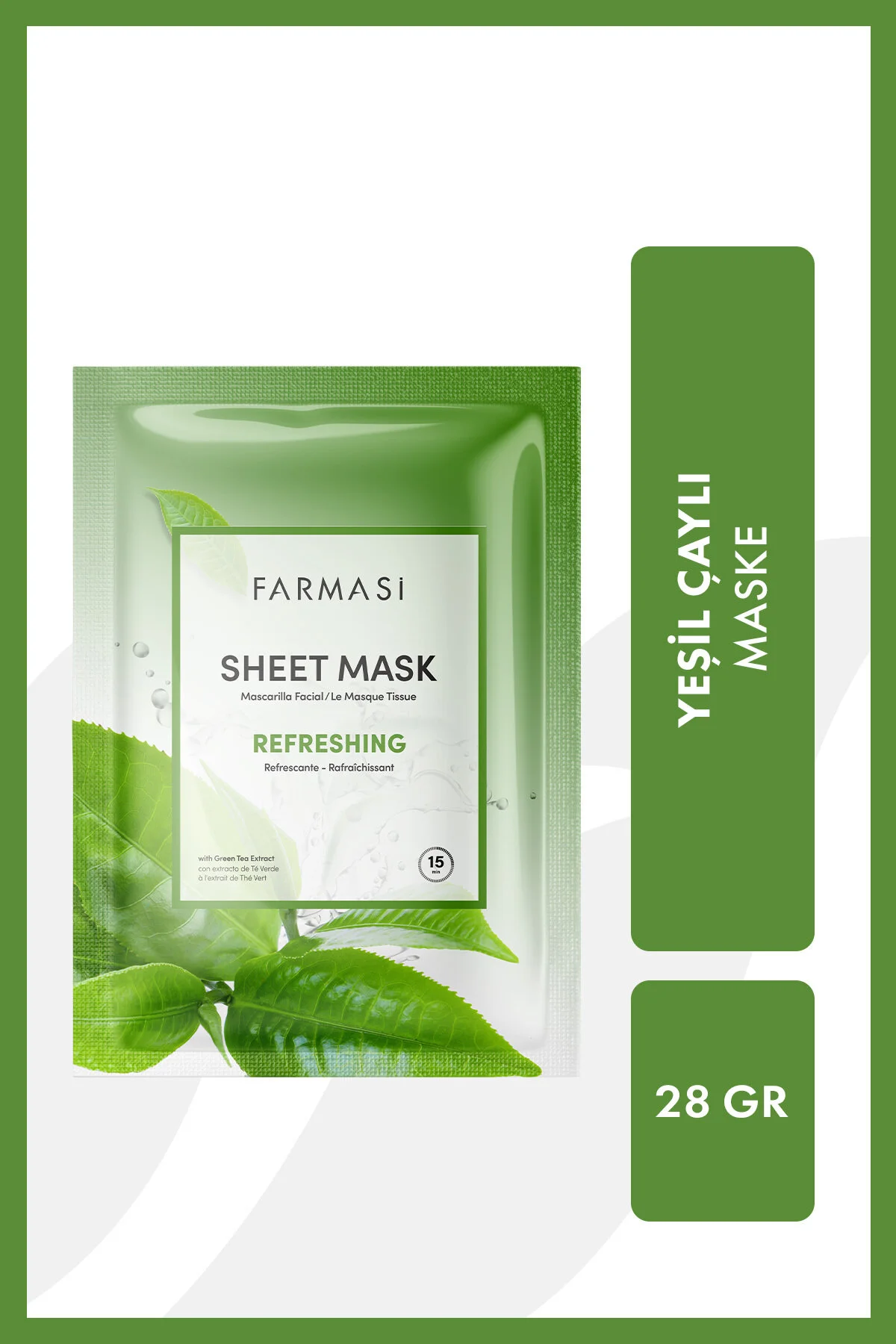 ماسک ورقه ای با طراوت چای سبز فارماسی Farmasi