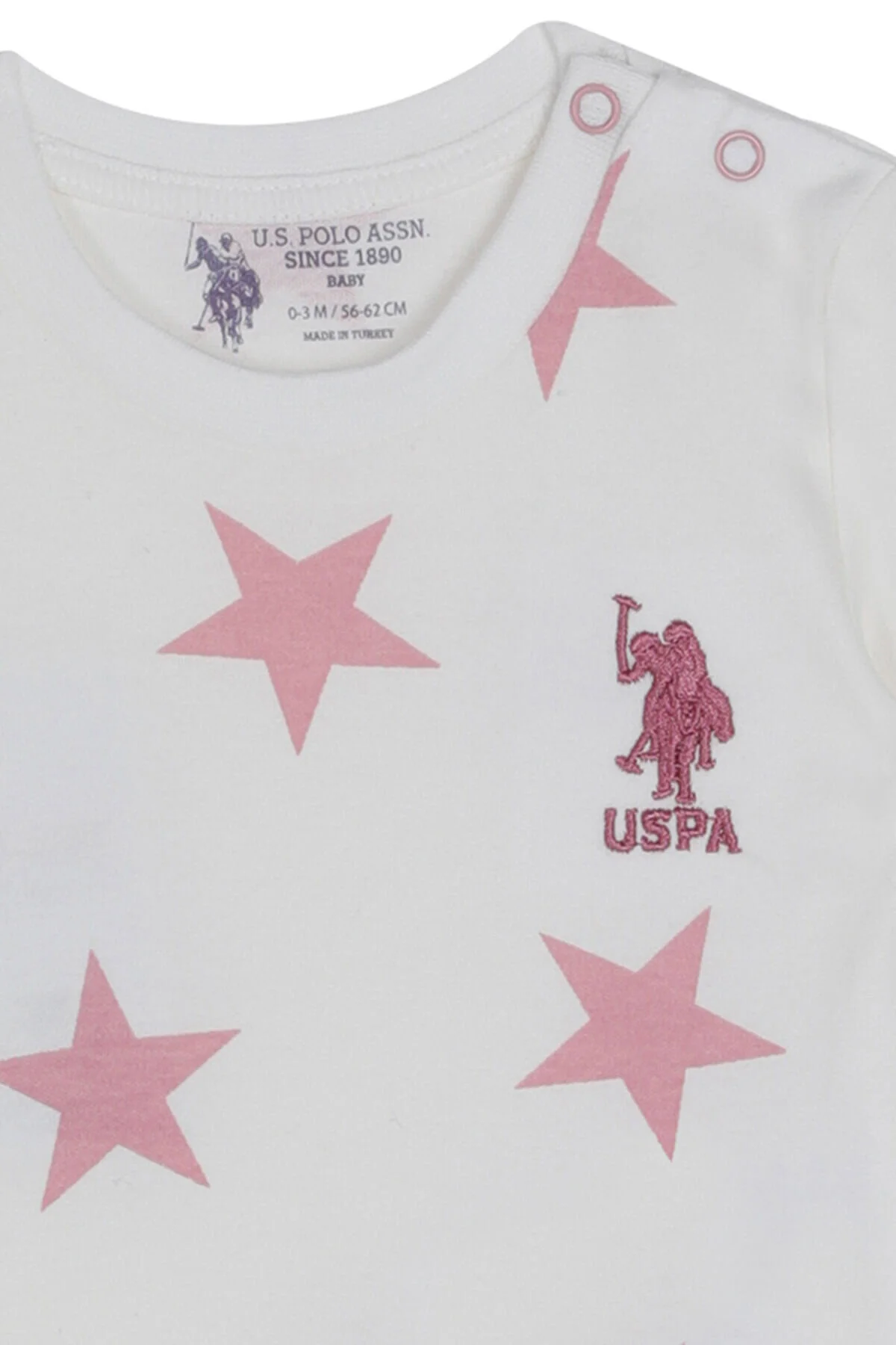 U.S. Polo Assn. پایه. لباس بدن آستین بلند دخترانه سفید با مجوز پولو Assn