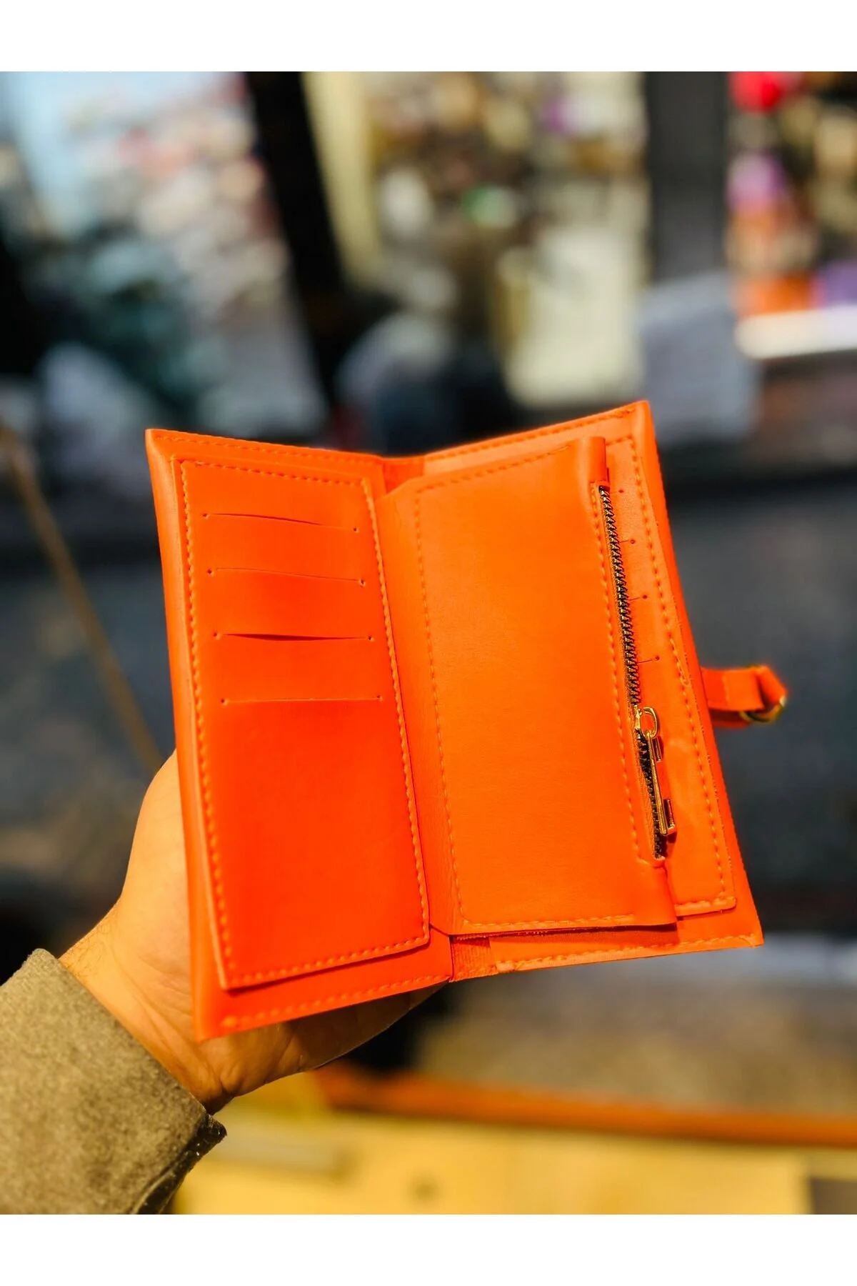 کیف پول نارنجی زنانه چند محفظه ای Just Polo