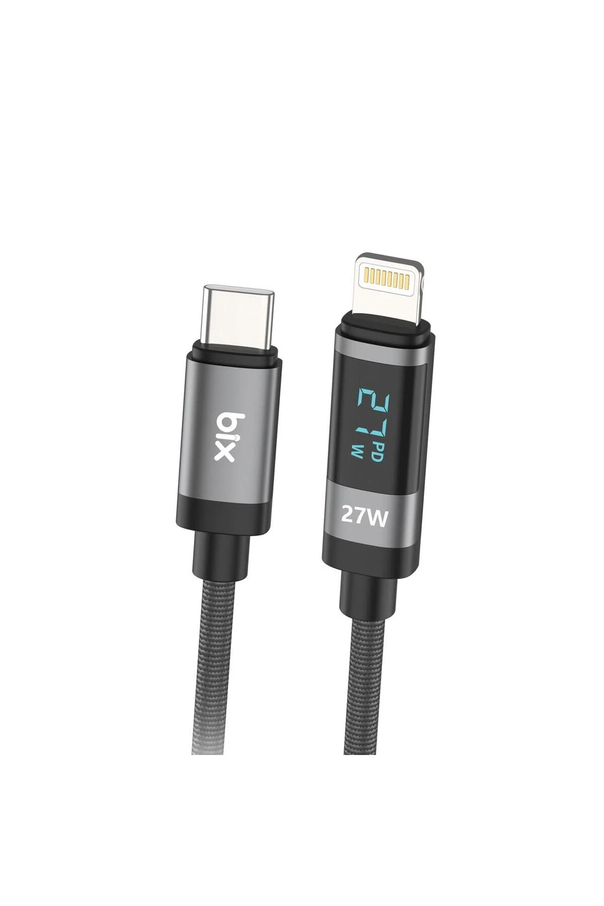 کابل داده TYPE C به LIGHTNING IPHONE 27W LED و 1 متر Bix