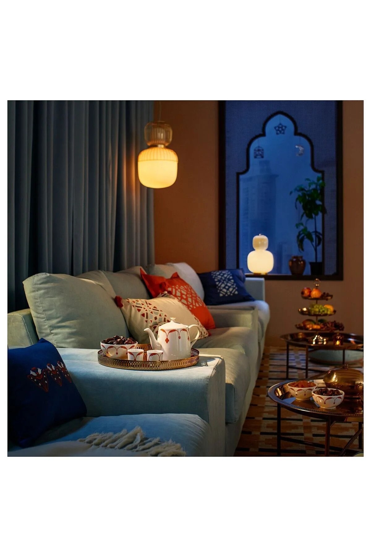 میز وسط قهوه سینی رنگ مس 65X33 سانتی متر برای حمل و نقل آسان است قابل برداشت IKEA