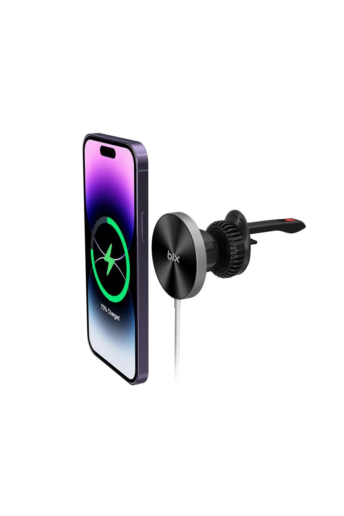 پایه نگهدارنده تلفن در خودرو 15W MAGSAFE سازگار با شارژ بی سیم و ابزار مغناطیسی ICI سیاه Bix