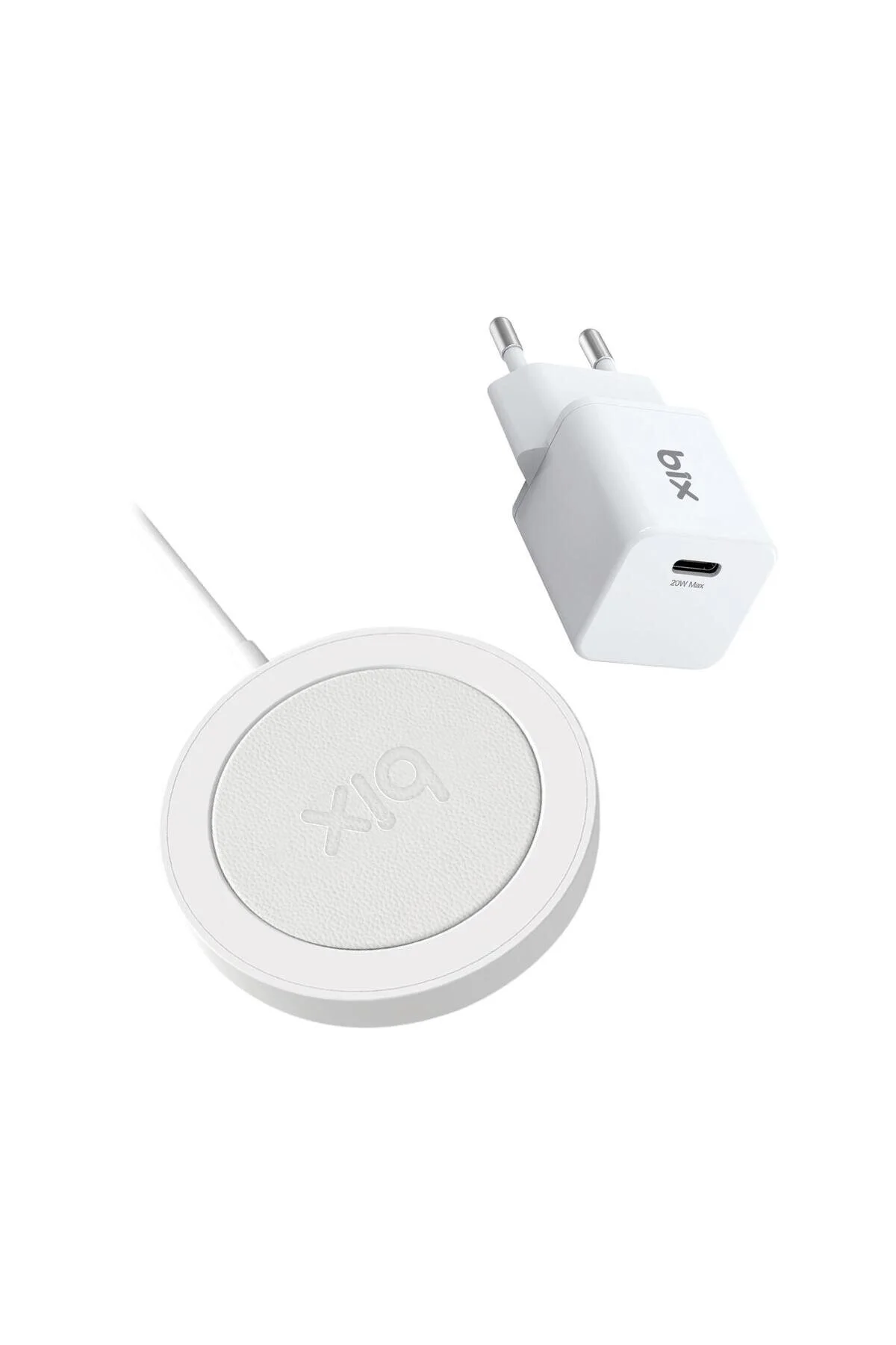 شارژر بی سیم مغناطیسی 15W و آداپتور 20W GAN TYPE C WHITE Bix