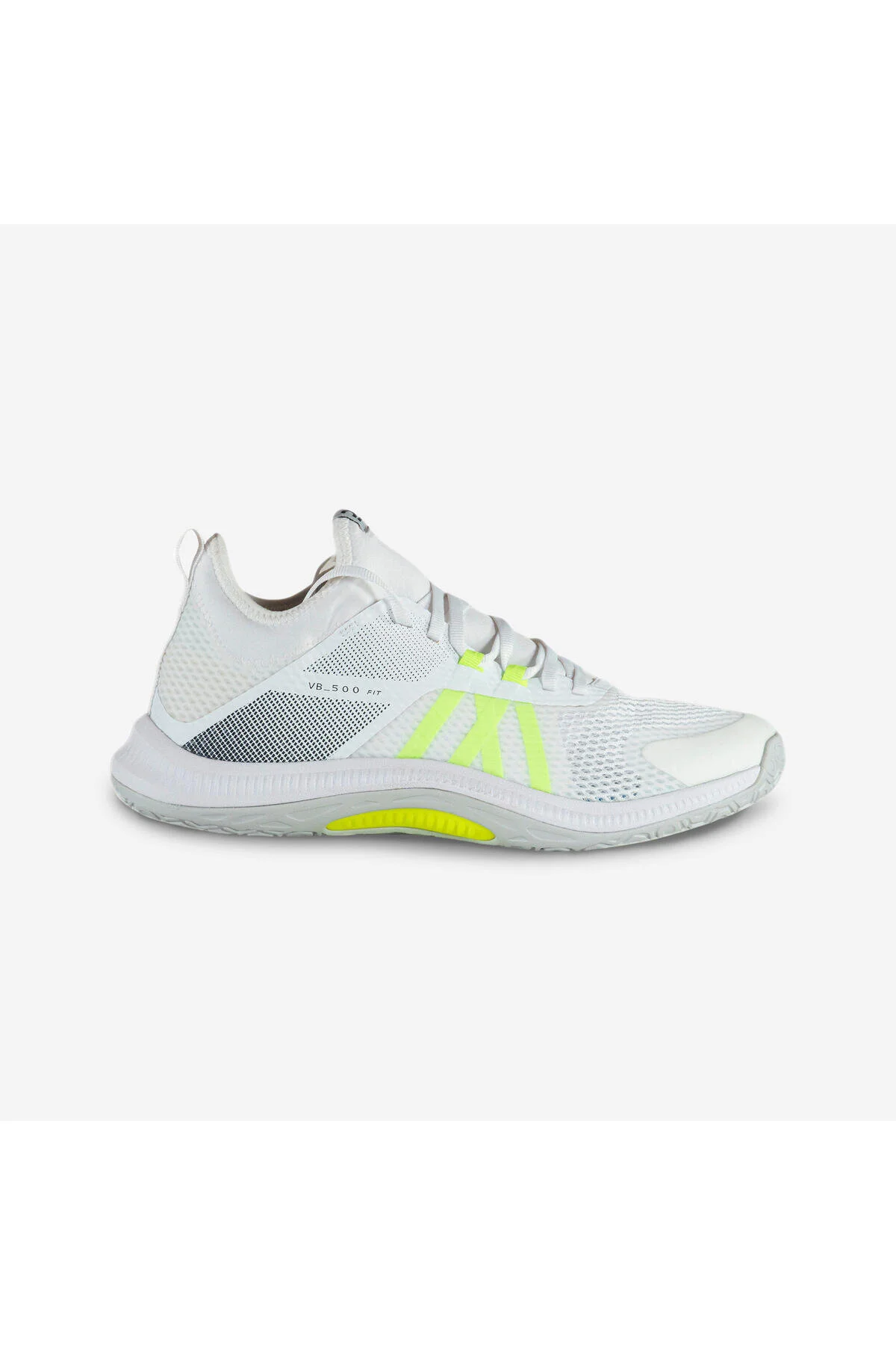 کفش والیبال ALLIIX سفید زرد مناسب Decathlon
