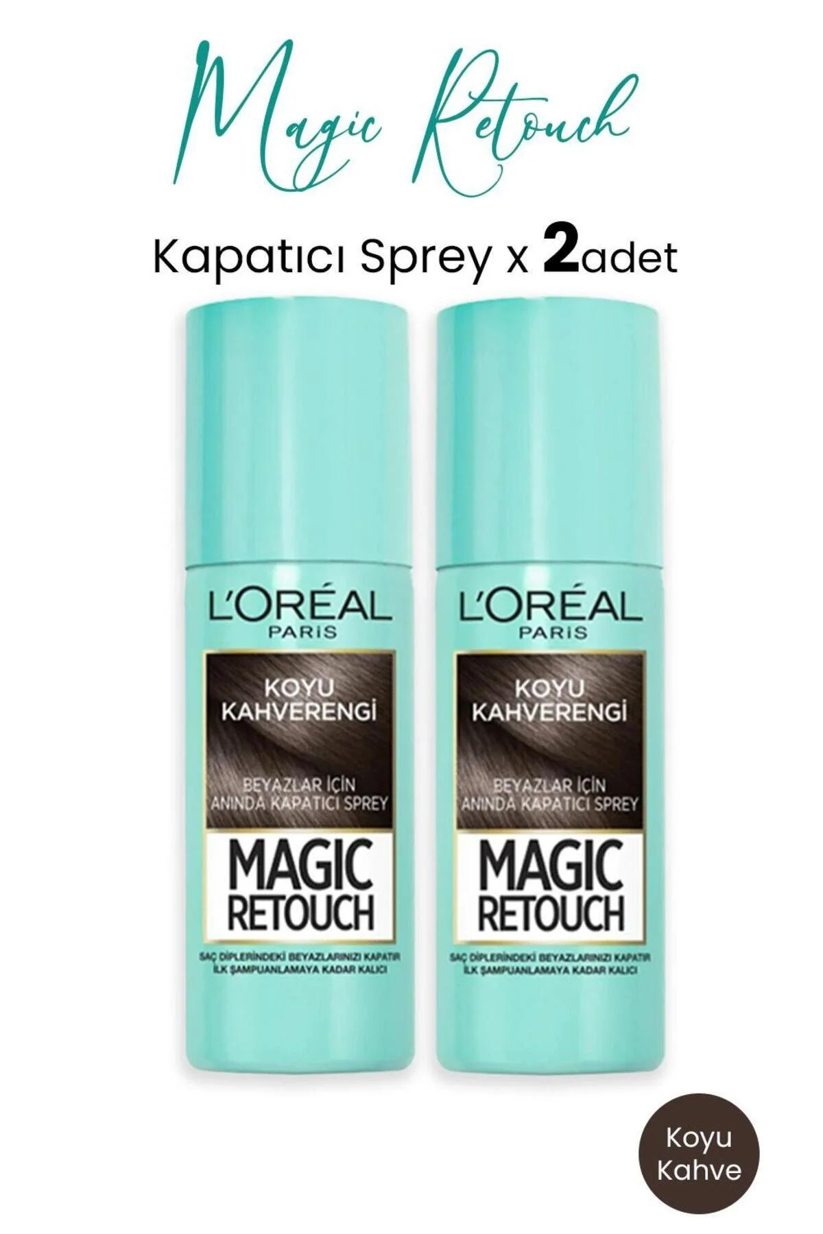 اسپری مو کانسیلر قهوه ای تیره 75 میل X 2 قطعه L'Oreal Paris