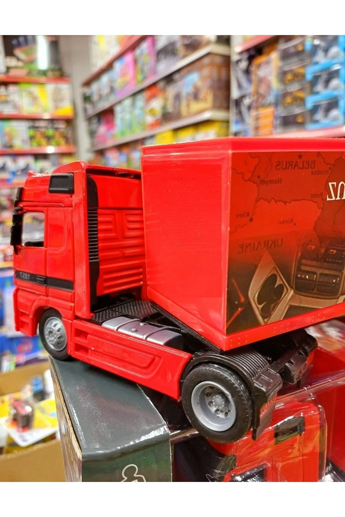 مدل خودرو TIR MERCEDES BENZ ACTROS CONTAINER METAL با سرپرستی کامیون DIECTAST مجموعه 36CM OYUNCAKSAHİLİ