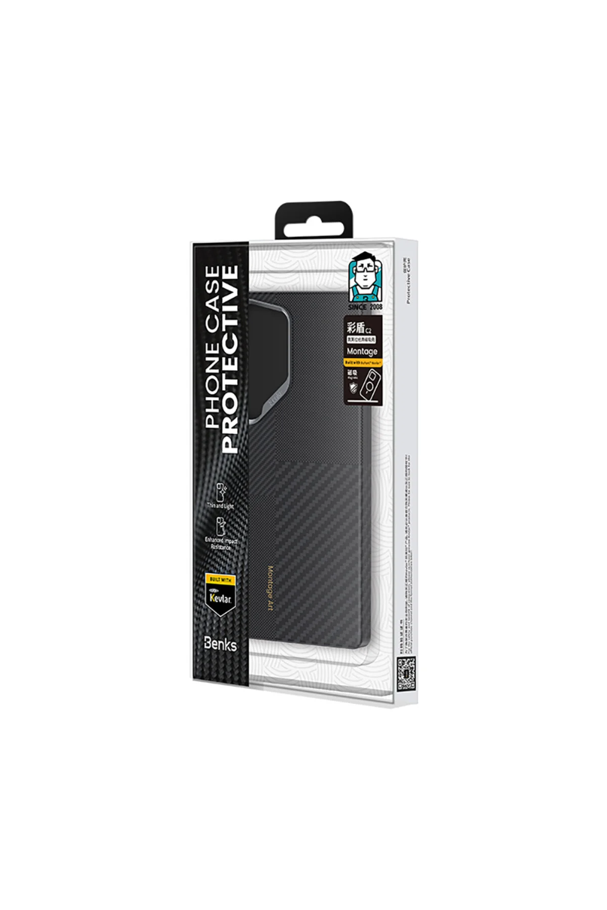 کاور و قاب GALAXY S25 ULTRA CASE MAGSAFE شارژ فیبر کربن BENKS MONTAGE ARMORAIR KEVLAR COVER BLACK بنکس Benks