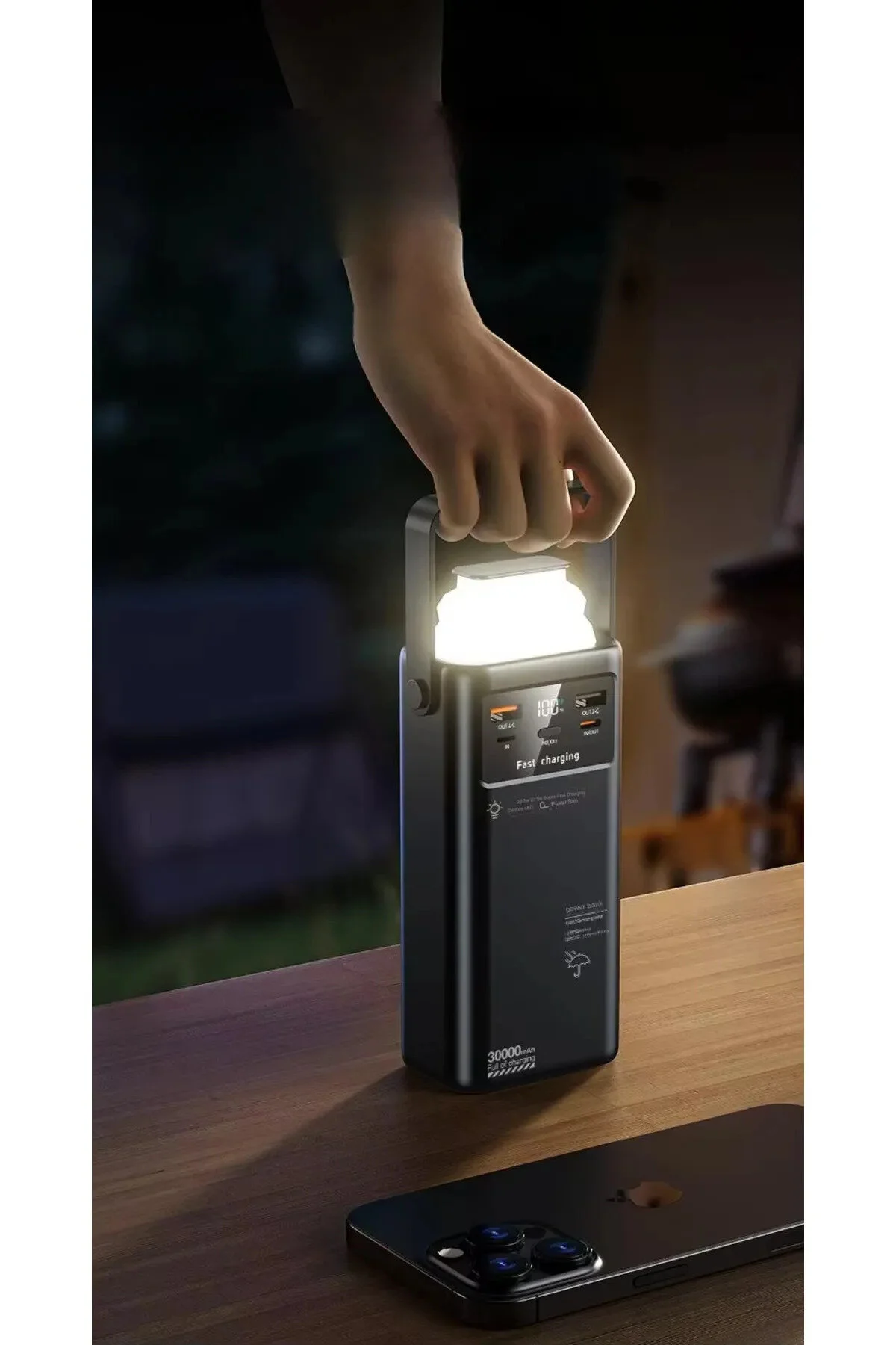 پاوربانک 30.000 ماه PD 22.5 وات شارژ سریع با ویژگی چراغ قوه اورجینال Kensa