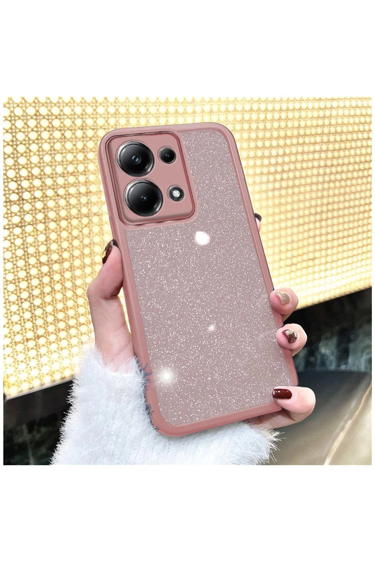 کاور و قاب سیلیکونی ZEBANA GLITTER COMPATIBLE XIAOMI POCO M6 PRO صورتی با محافظ لنز دوربین اورجینال Zebana