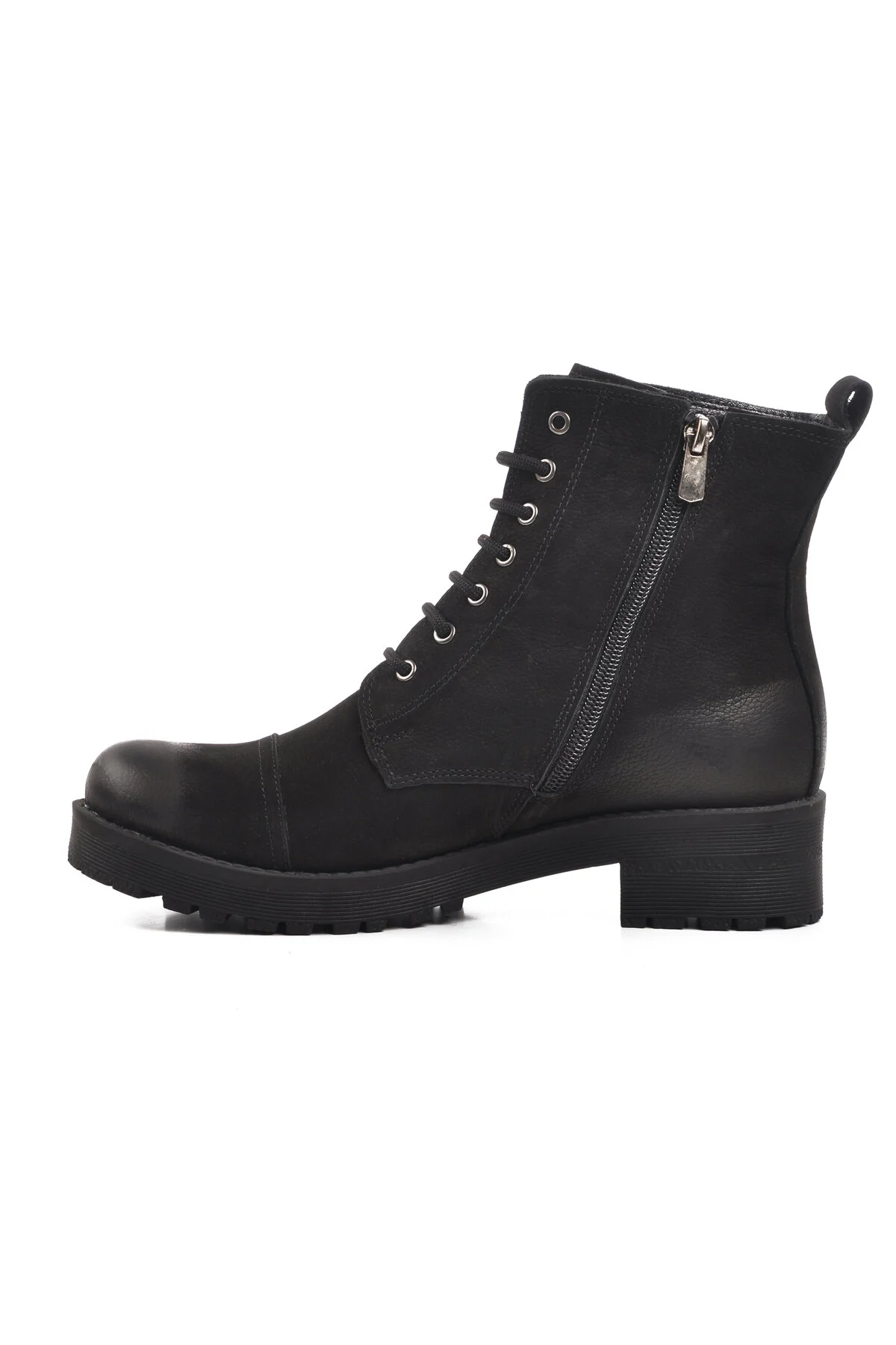 چکمه و بوت زنانه چرم اصل مشکی NUBUCK 670 Z AYAKMOD