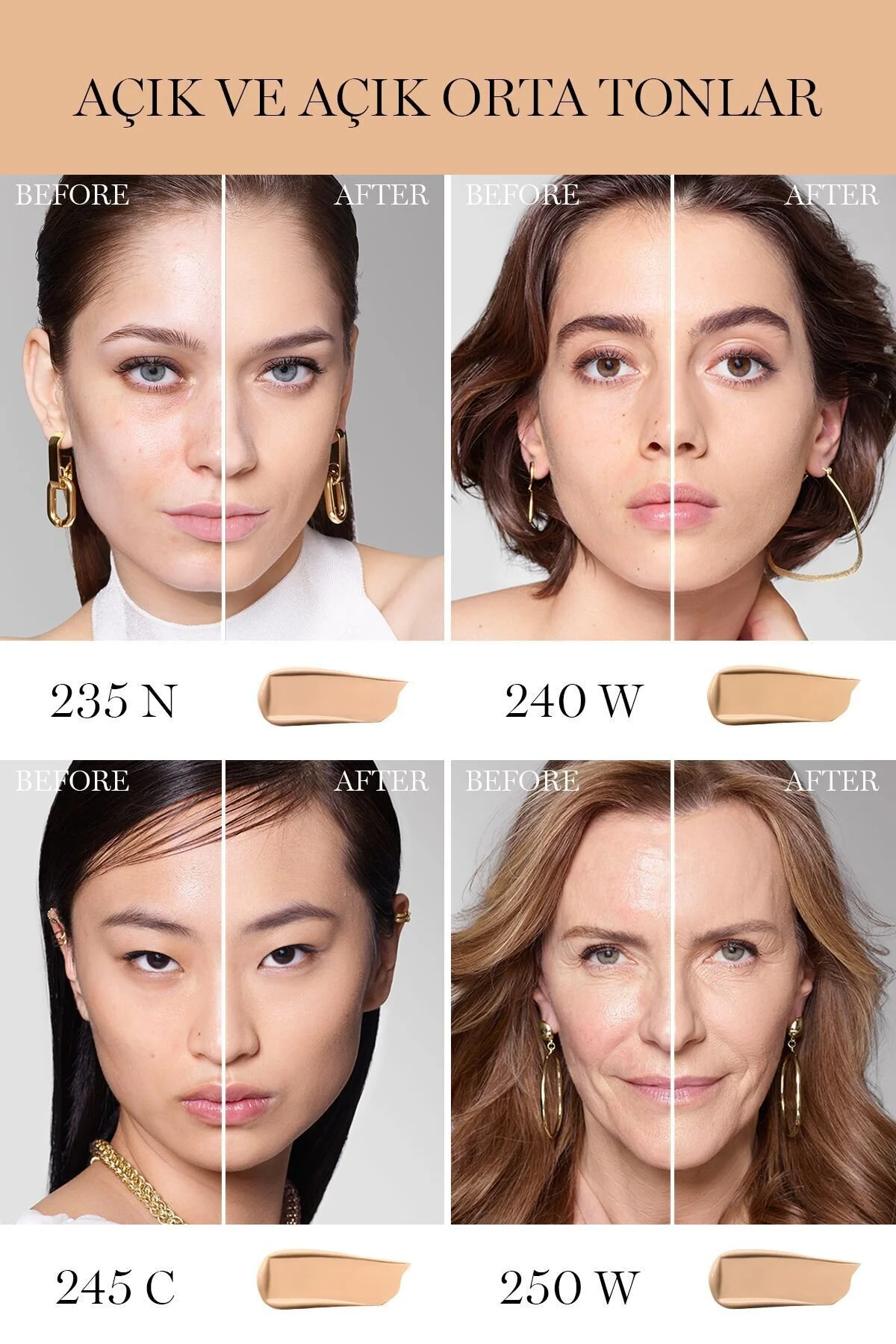 کرم پودر ۲۴ ساعته Teint Idole Ultra تنت ایدول اولتراور مقاوم در برابر آب Spf20 شماره 305 لانکوم Lancome