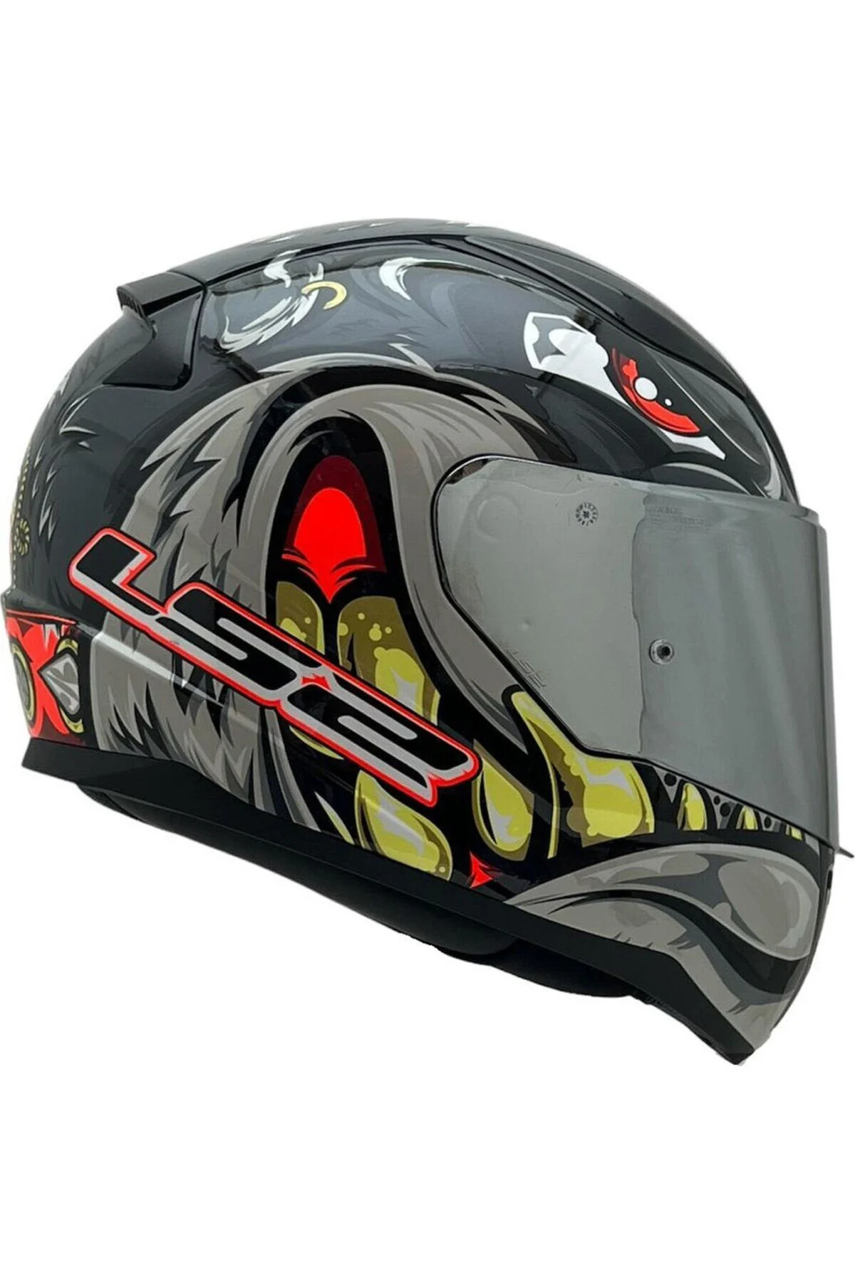 کلاه کاسکت موتورسیکلت خاکستری 2 SPOX FULL FACE MOTORCYCLE GRAY RED LS2